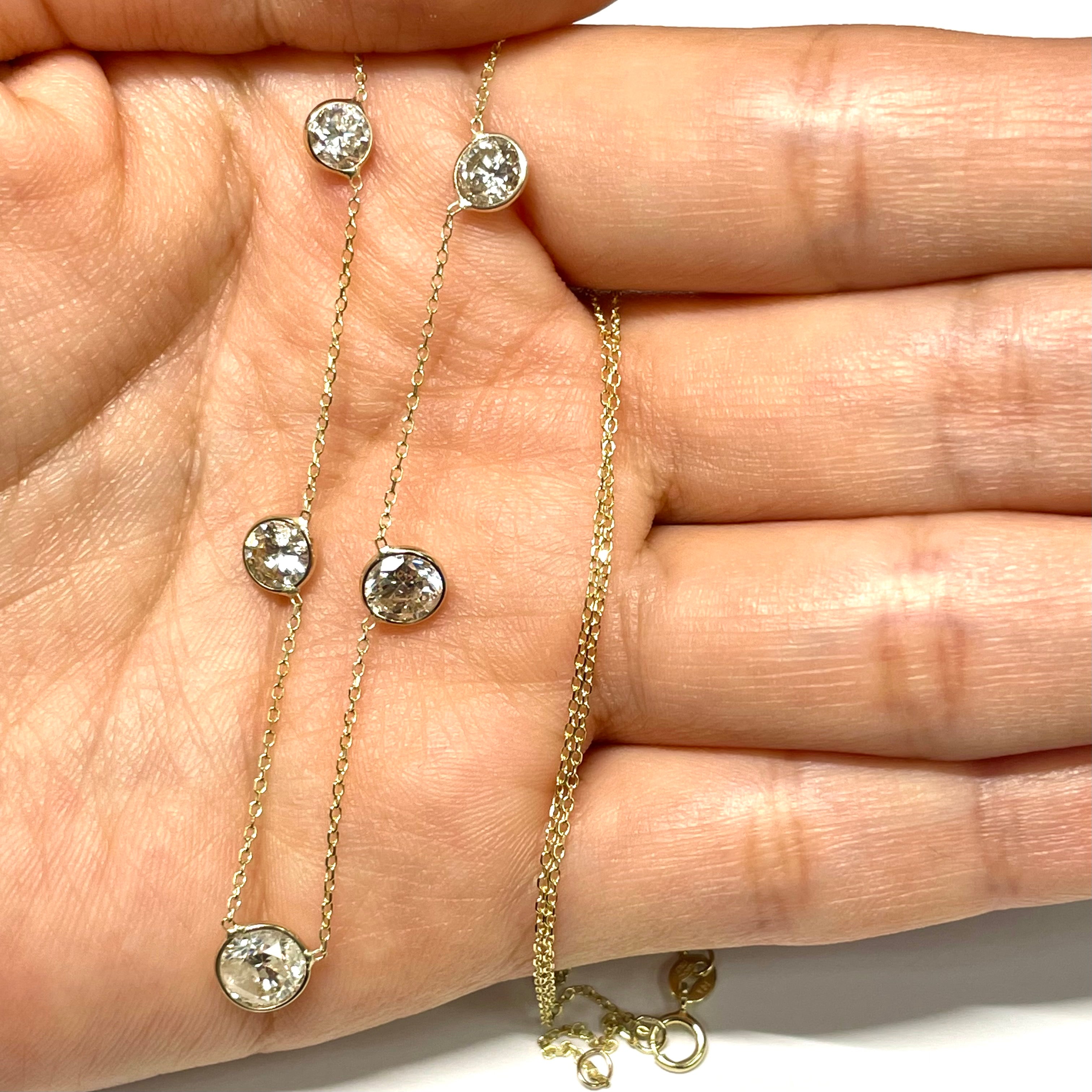 3.34CTW Diamond 14K Yellow Gold Necklace
