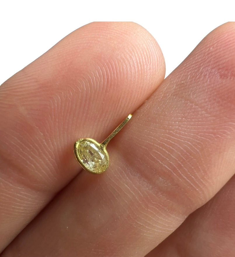 .19CT East West Oval Canary Yellow Diamond Pendant Charm
