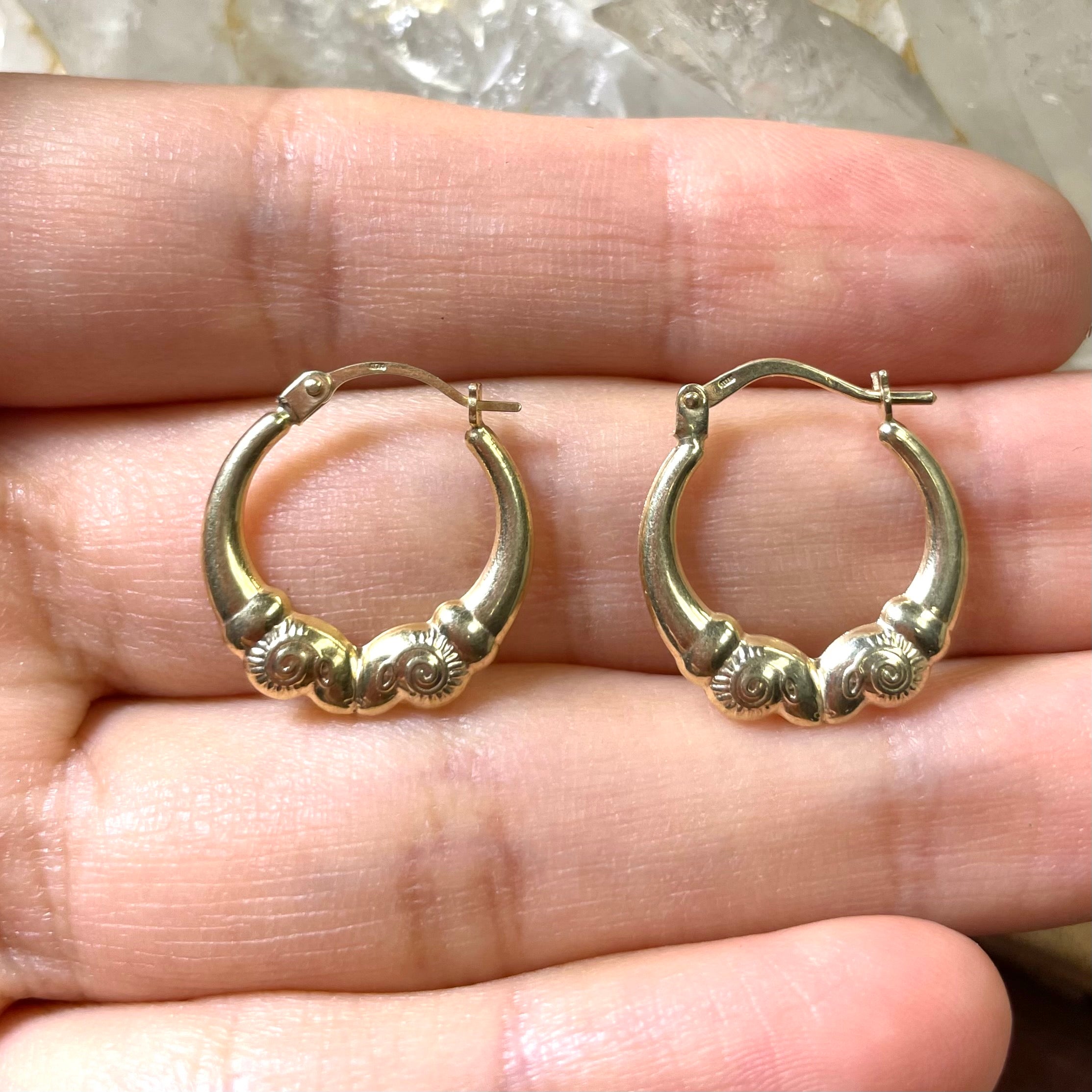 Solid 10K Yellow Gold Gold Ram Hoops