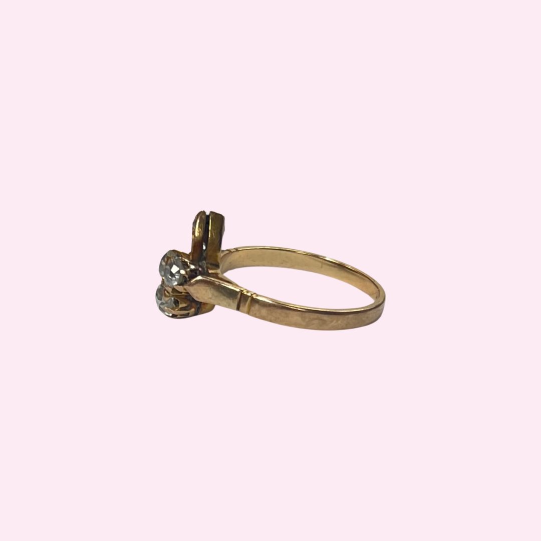 14K 3 Leaf Clover Shamrock Yellow Gold Ring Size 8