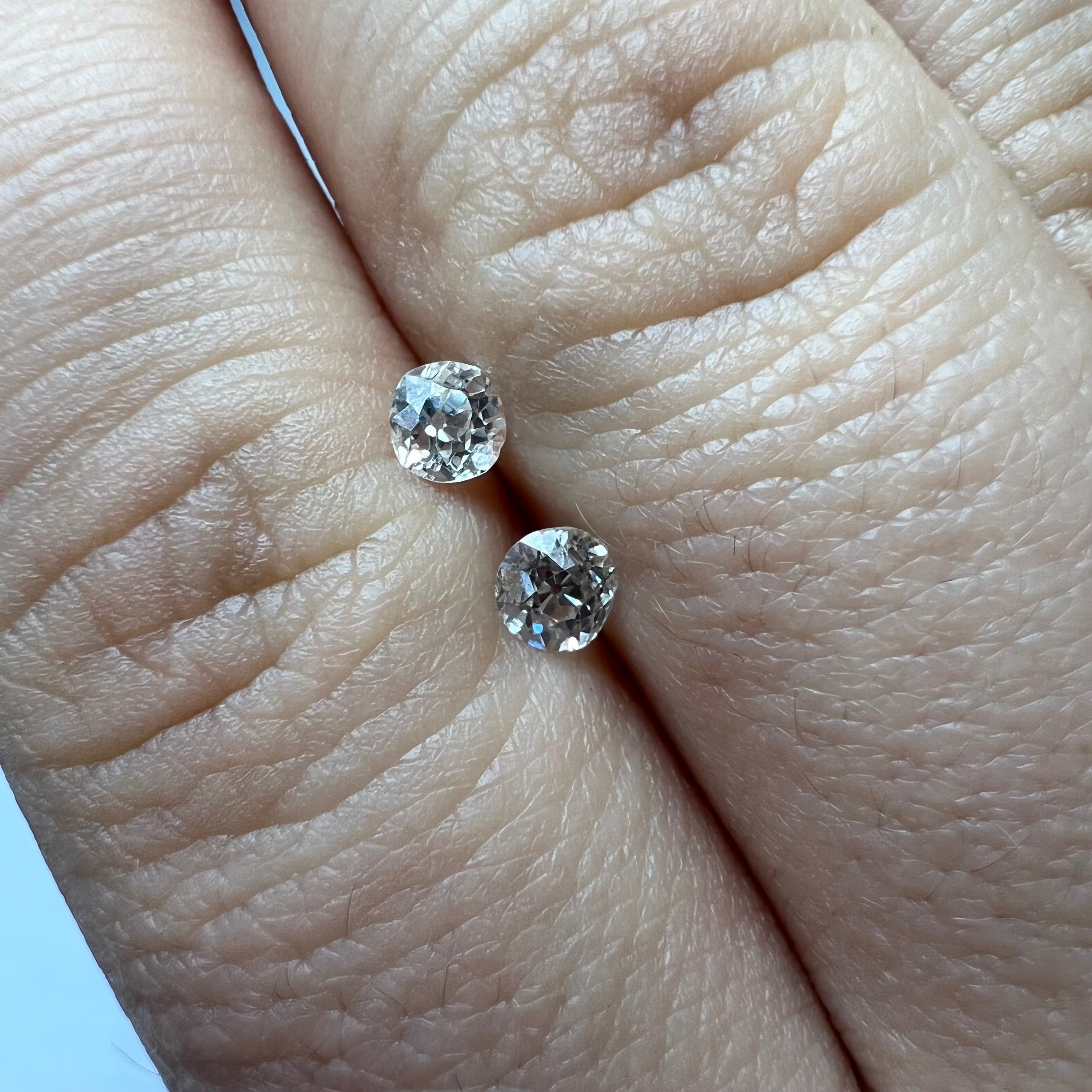 .55ctw Old Mine Cut Diamond J/K VS2 4.5mm Natural Earth mined