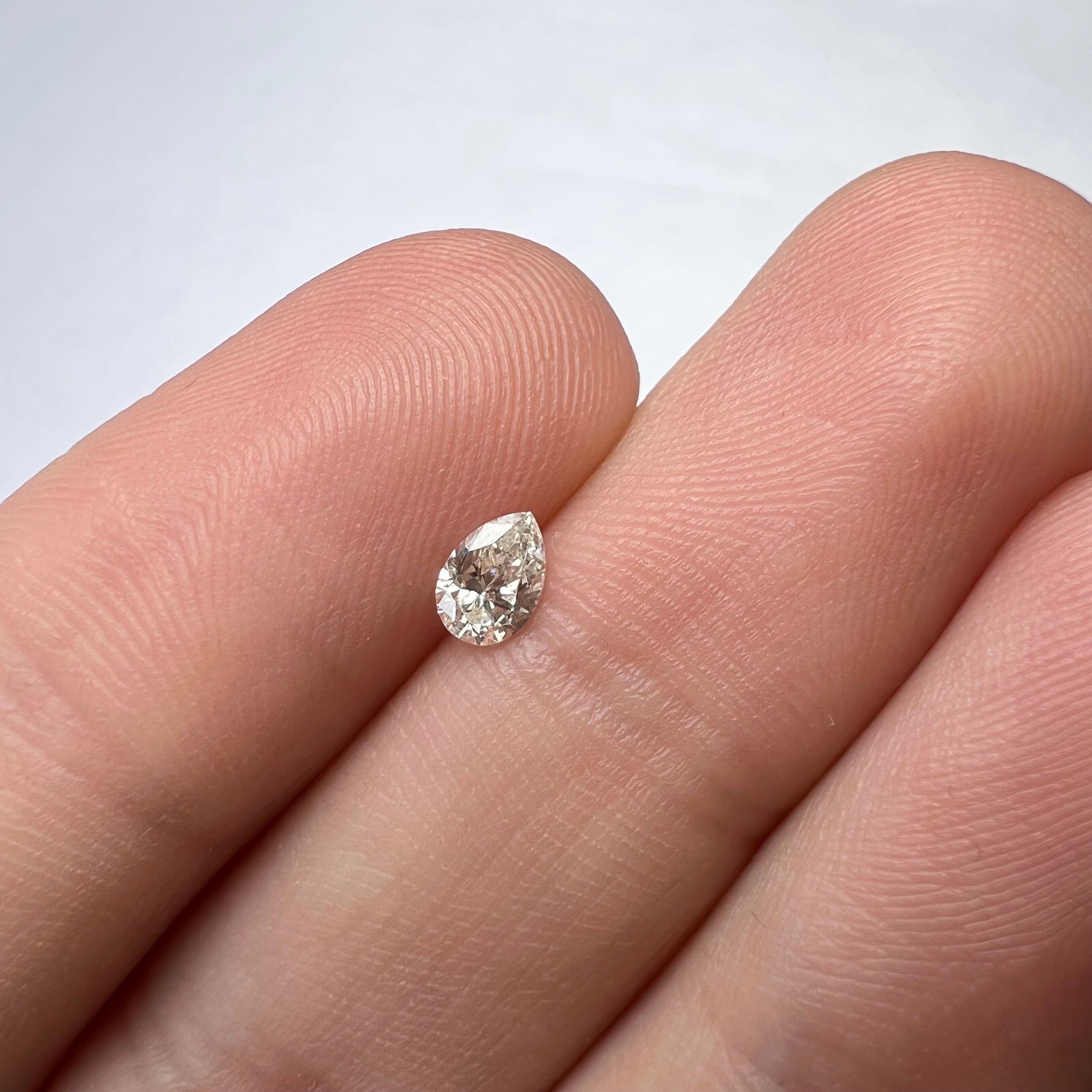 .28CT Pear Shape Cut Diamond K I1 5.07x3.53x2.41mm Natural Earth mined