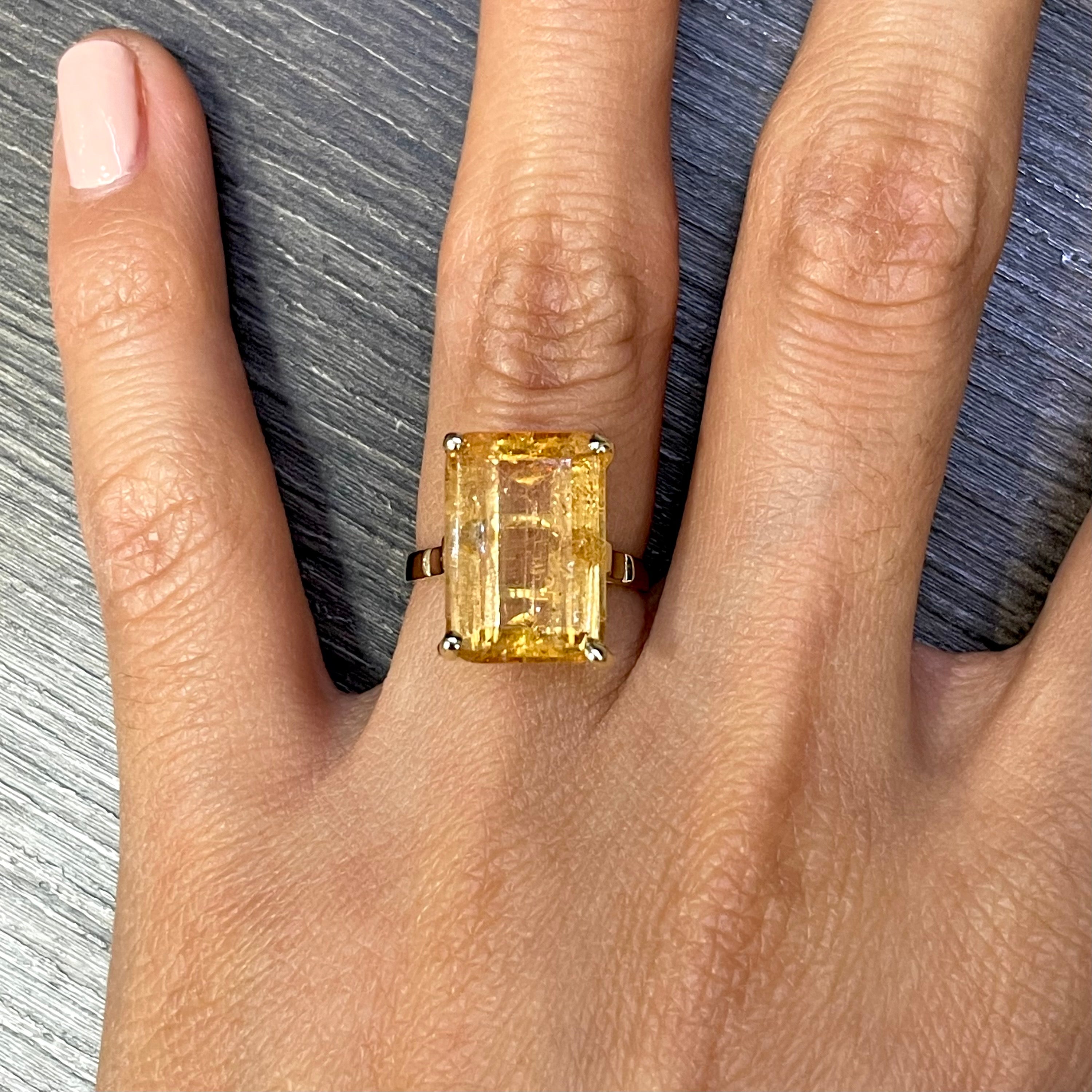 Solid 14K Imperial Topaz Ring Size 5