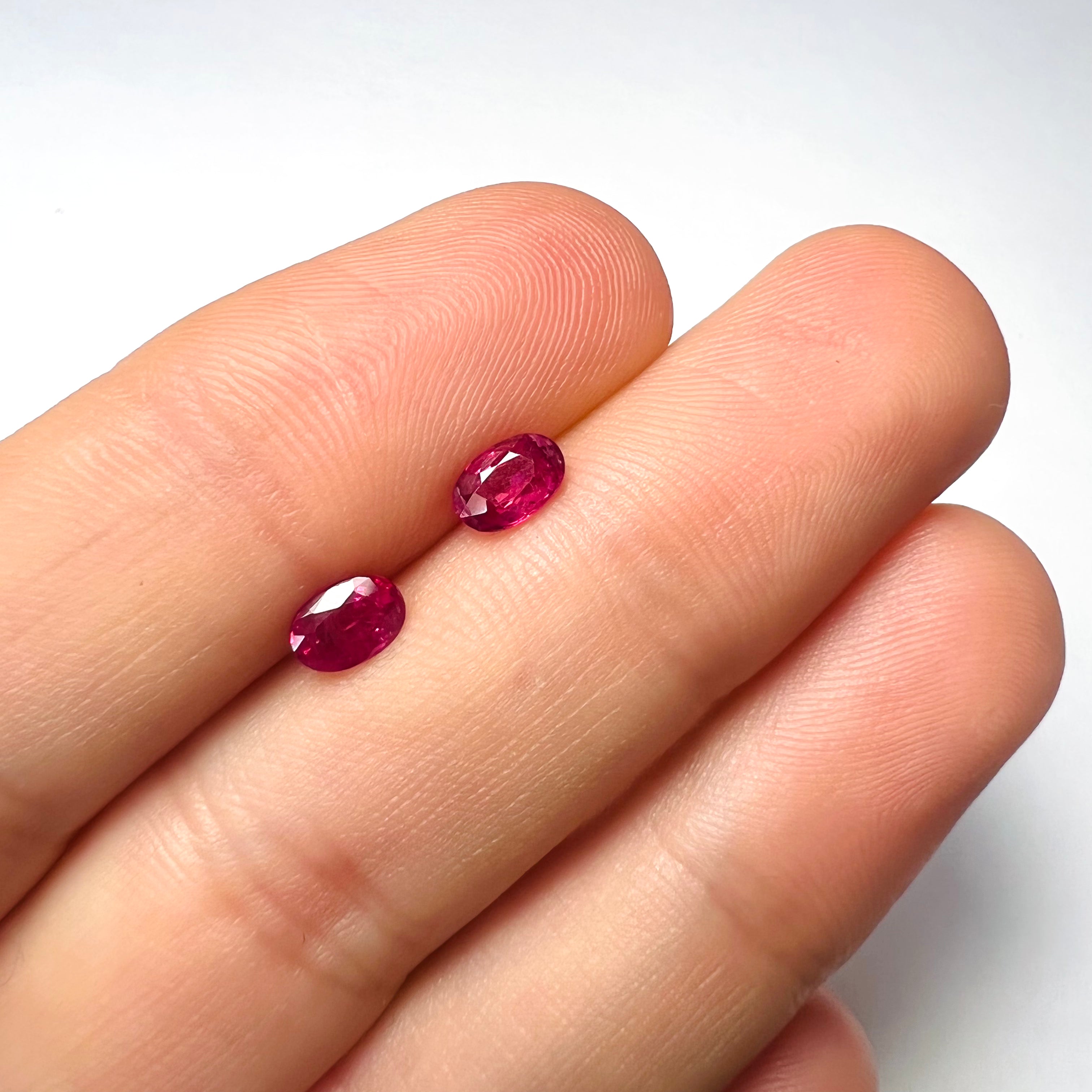 1.25CTW Pair of Natural Oval Loose Ruby 6x3x2.5mm Earth mined Gemstone
