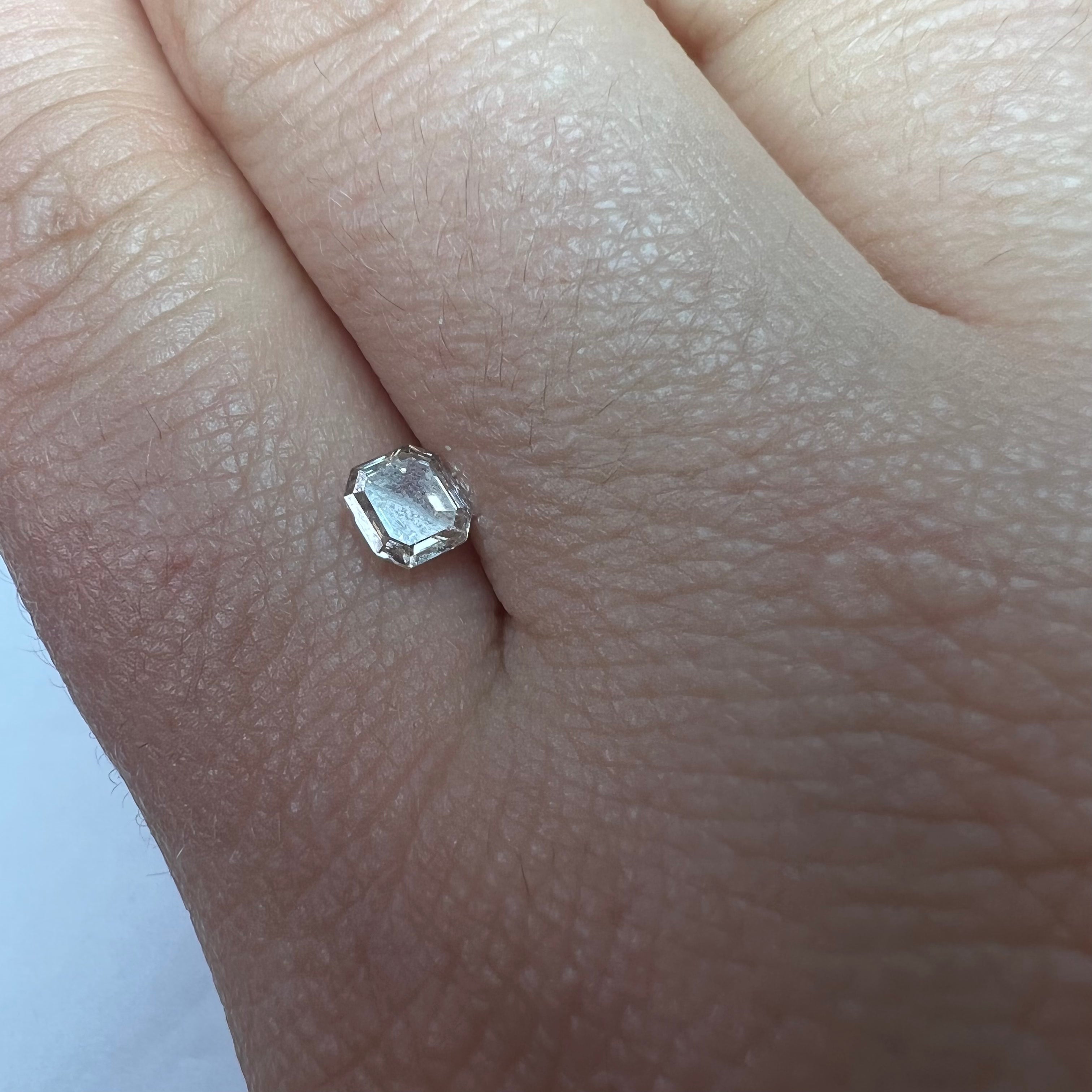 .42CT Cut Cornered Rectangular Step Cut Diamond Light Pink I1 4.62x4.22x2.17mm Natural Earth mined