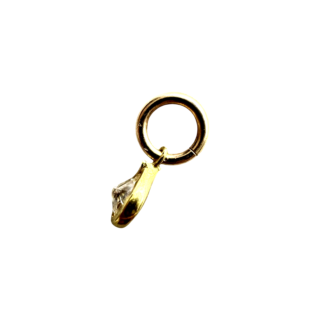 .12CT Canary Yellow Diamond Pear Pendant Charm 14K Yellow