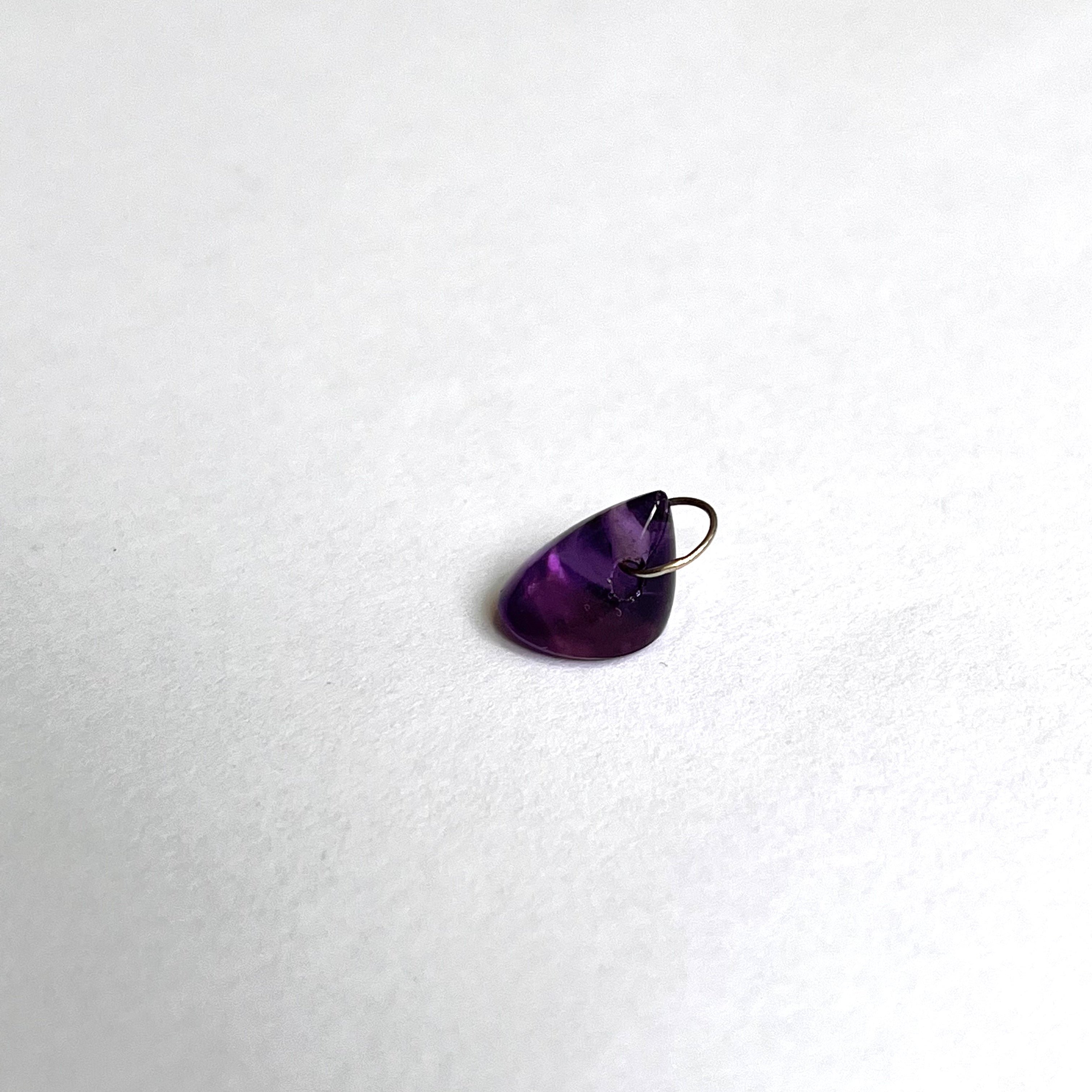 3.2ct Natural Amethyst Cone 14K Yellow Gold Pendant Charm 12x8mm