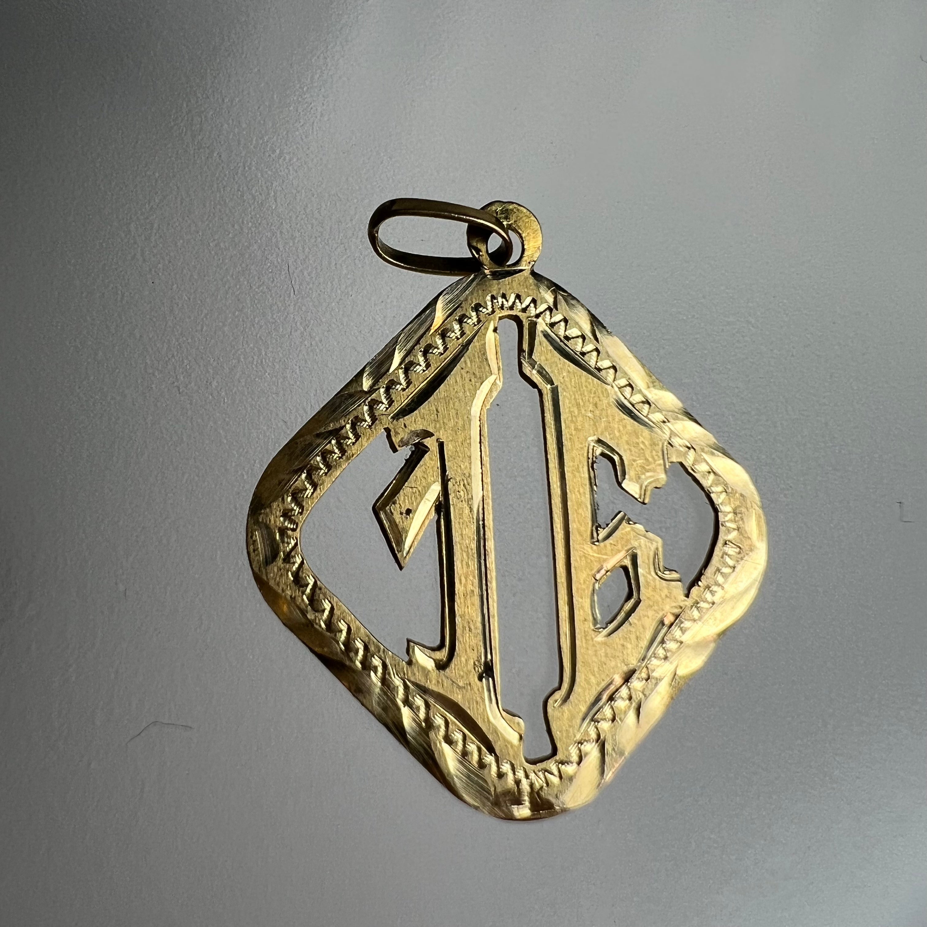 Number 16 Pendant 14K Yellow Gold