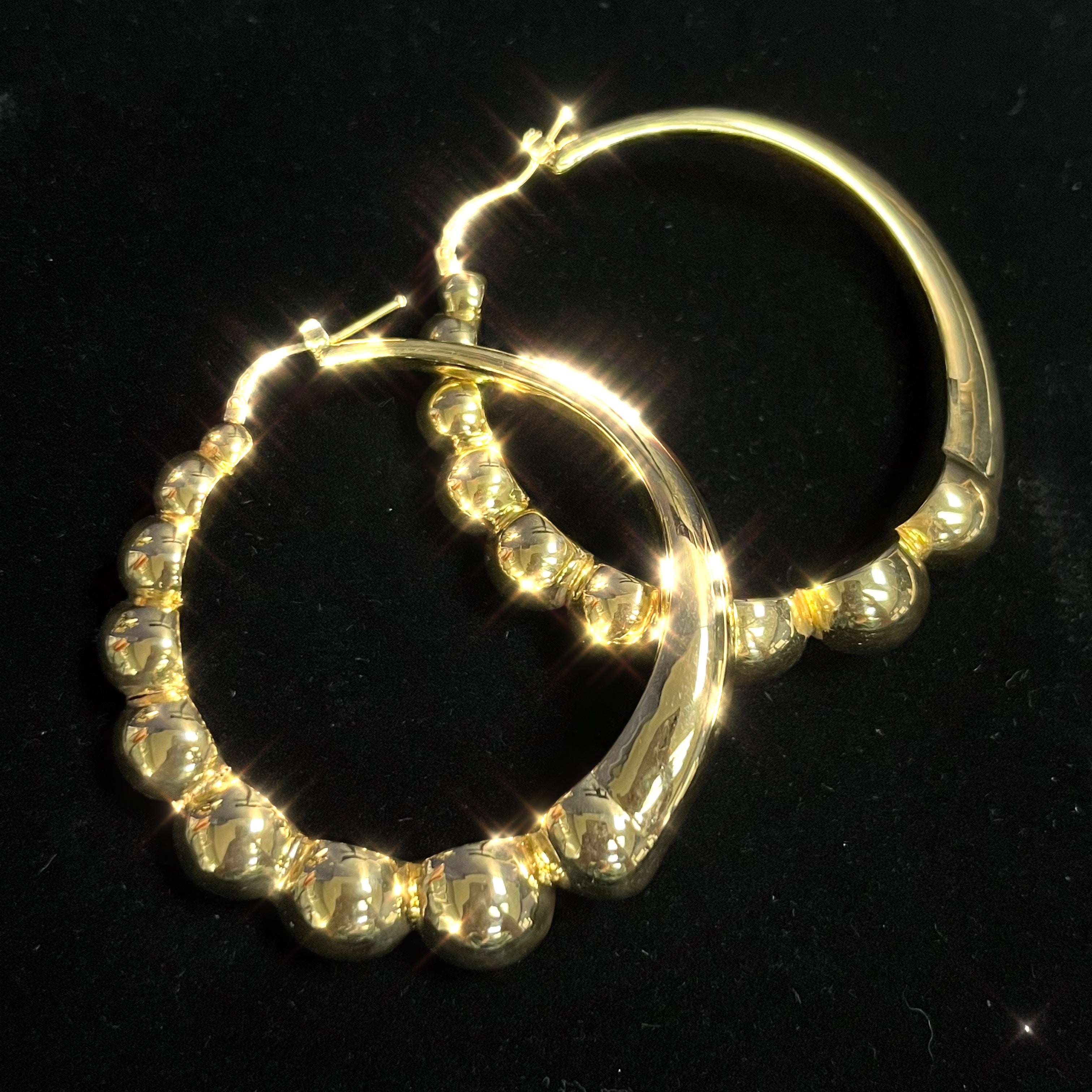 Bubbly & Bendy Sleek 2" 14K Yellow Gold Puffy Hoop Earrings
