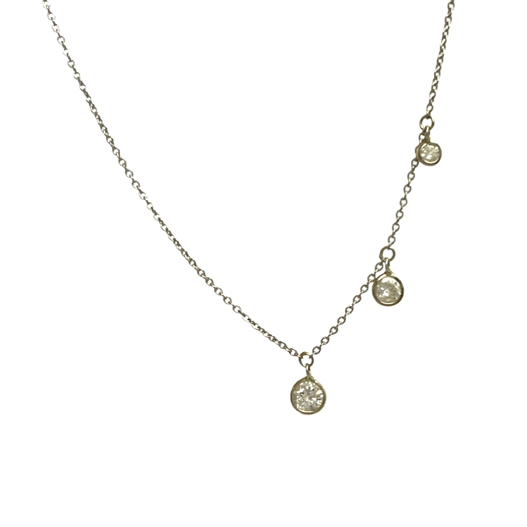 .40CT Diamond Dangle 14k White Gold Necklace