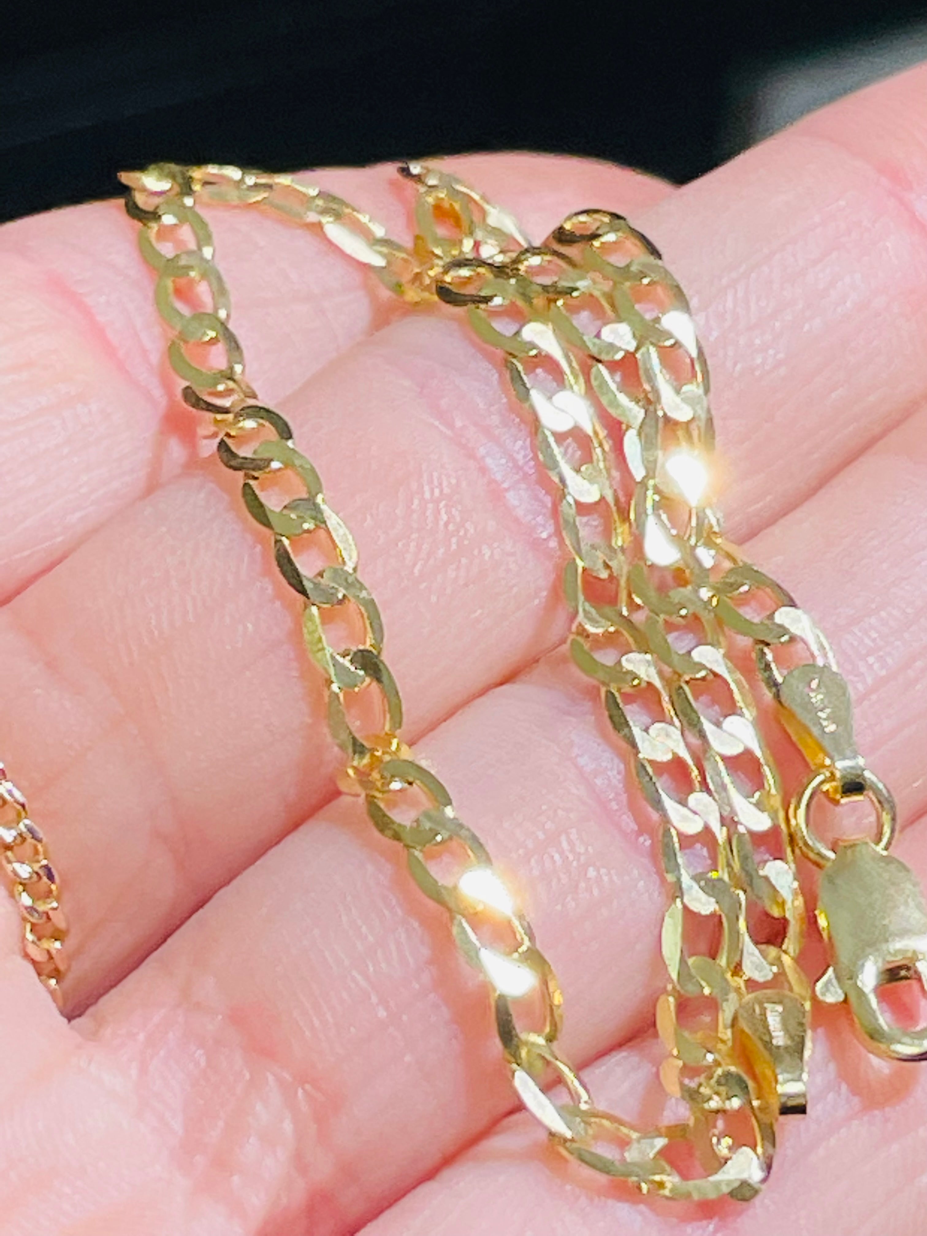 14K Yellow Gold 10" 3mm Cuban Curb Link Anklet