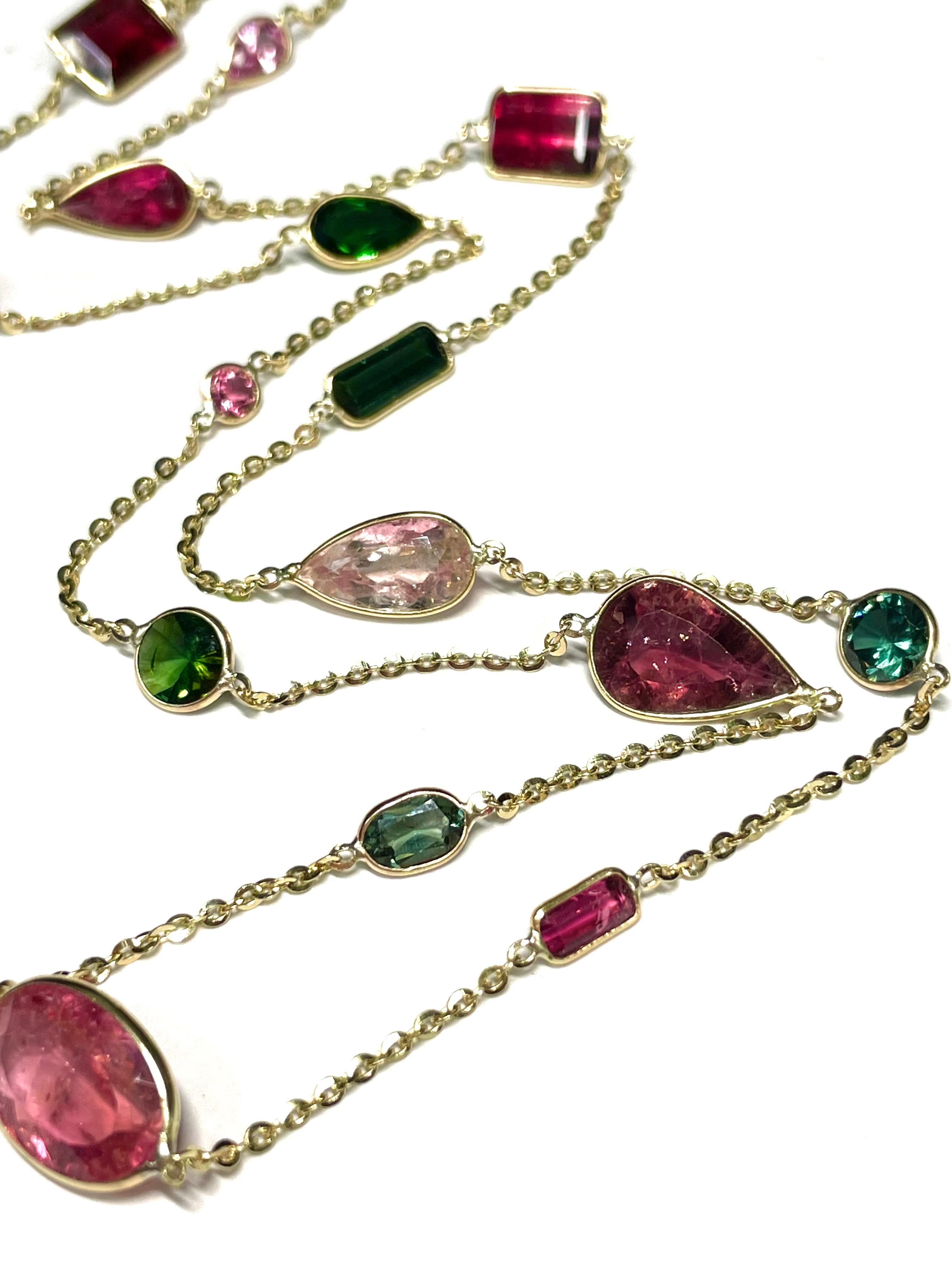 Tourmaline 14K Yellow Gold Necklace