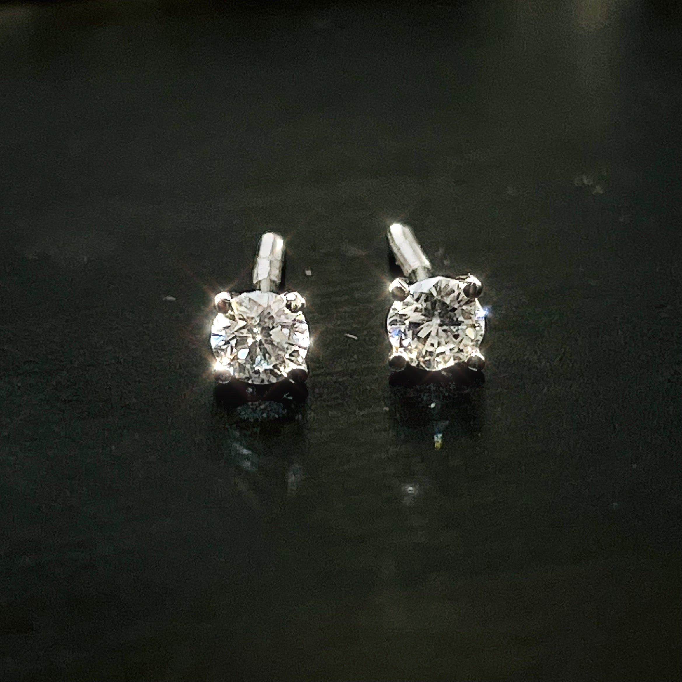 .32CT Round Brilliant Diamond 14K White Gold Earring Studs