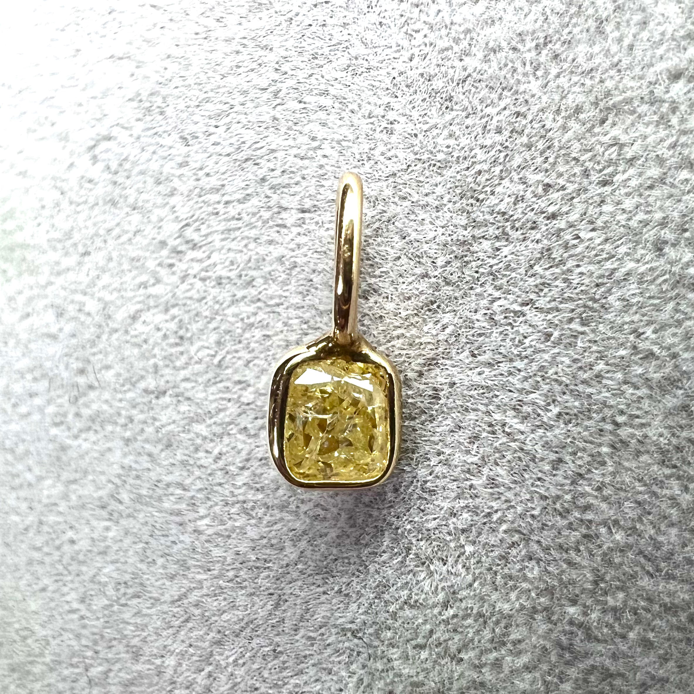 .25CT Yellow Diamond Pendant Charm