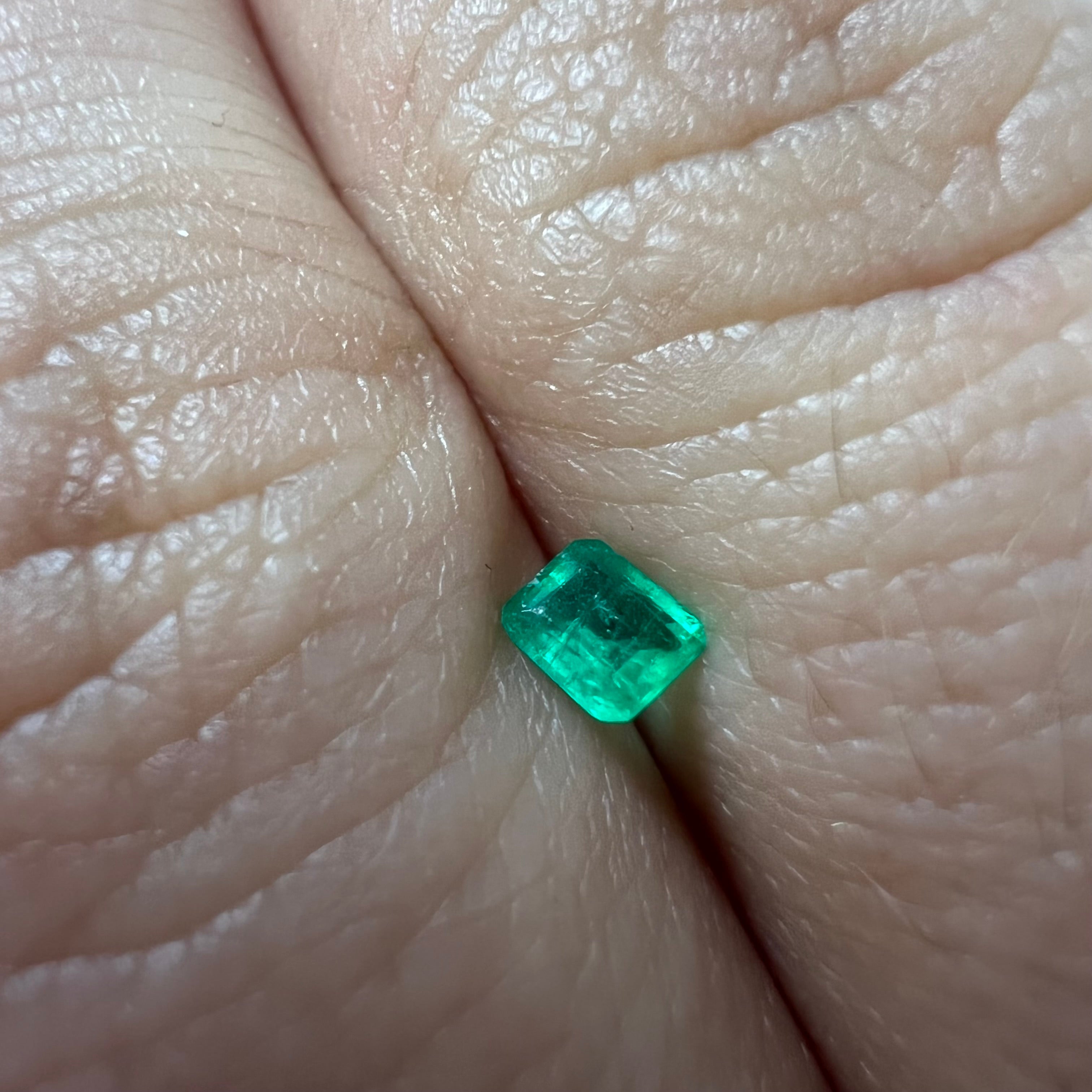 .16CT Loose Natural Colombian Emerald Radiant Cut 3.08x3.55x1.63mm Earth mined Gemstone