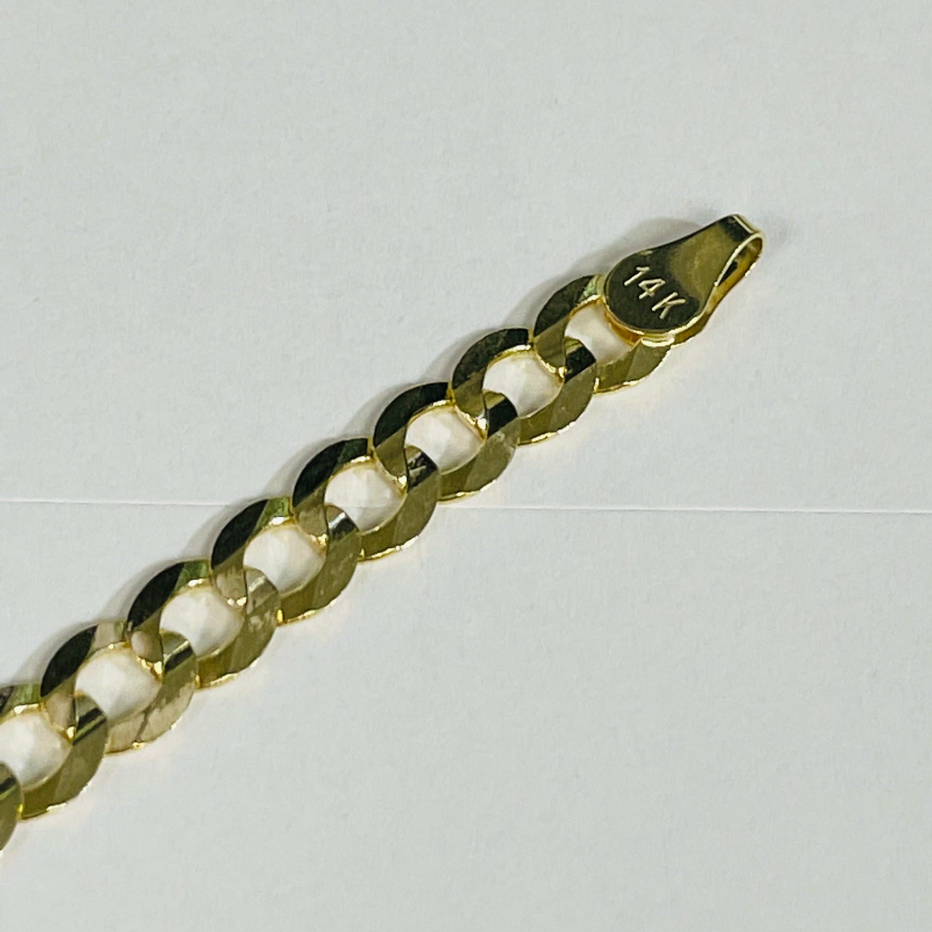 14K Yellow Gold 5mm Curb Chain Bracelet
