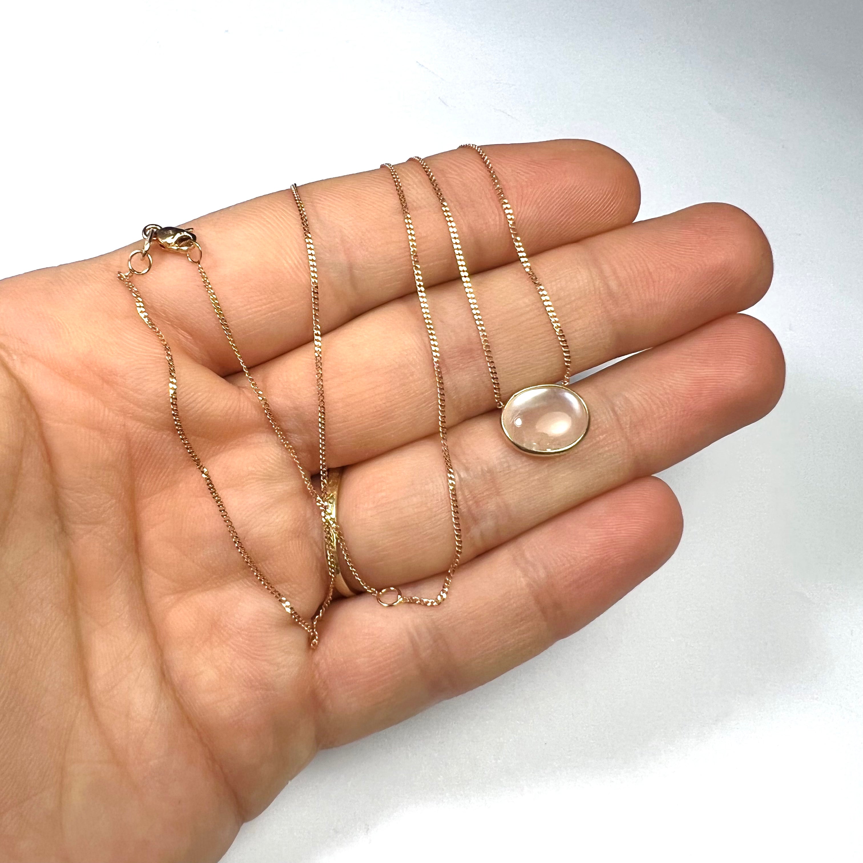 Moonstone 18" 14K Rose Gold Necklace