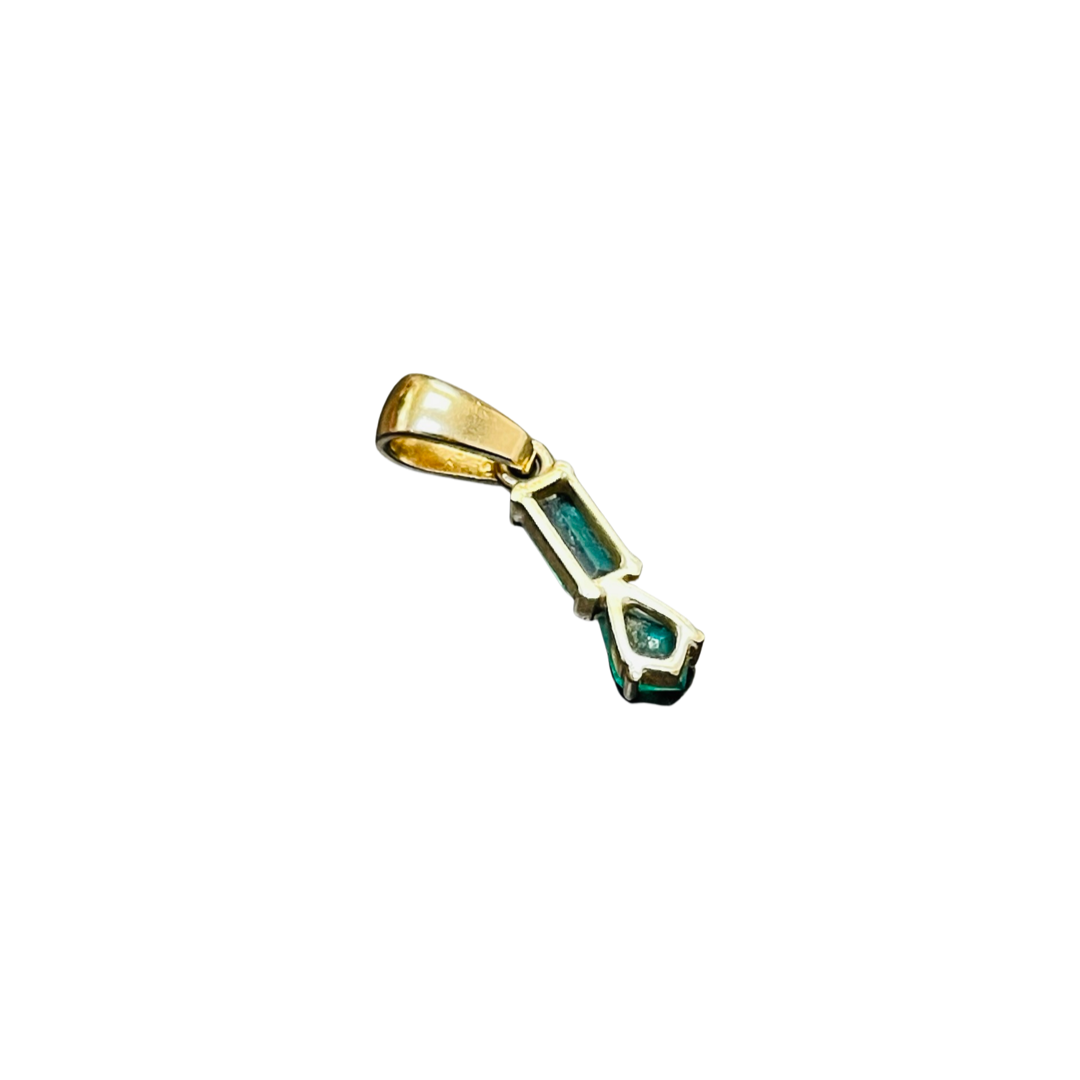 Colombian Emerald 18K Gold Charm Pendant