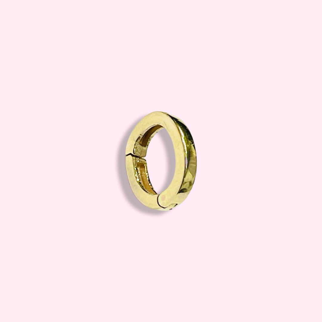 Solid 14K Gold Oval Carabiner Charm Connector 9x8mm