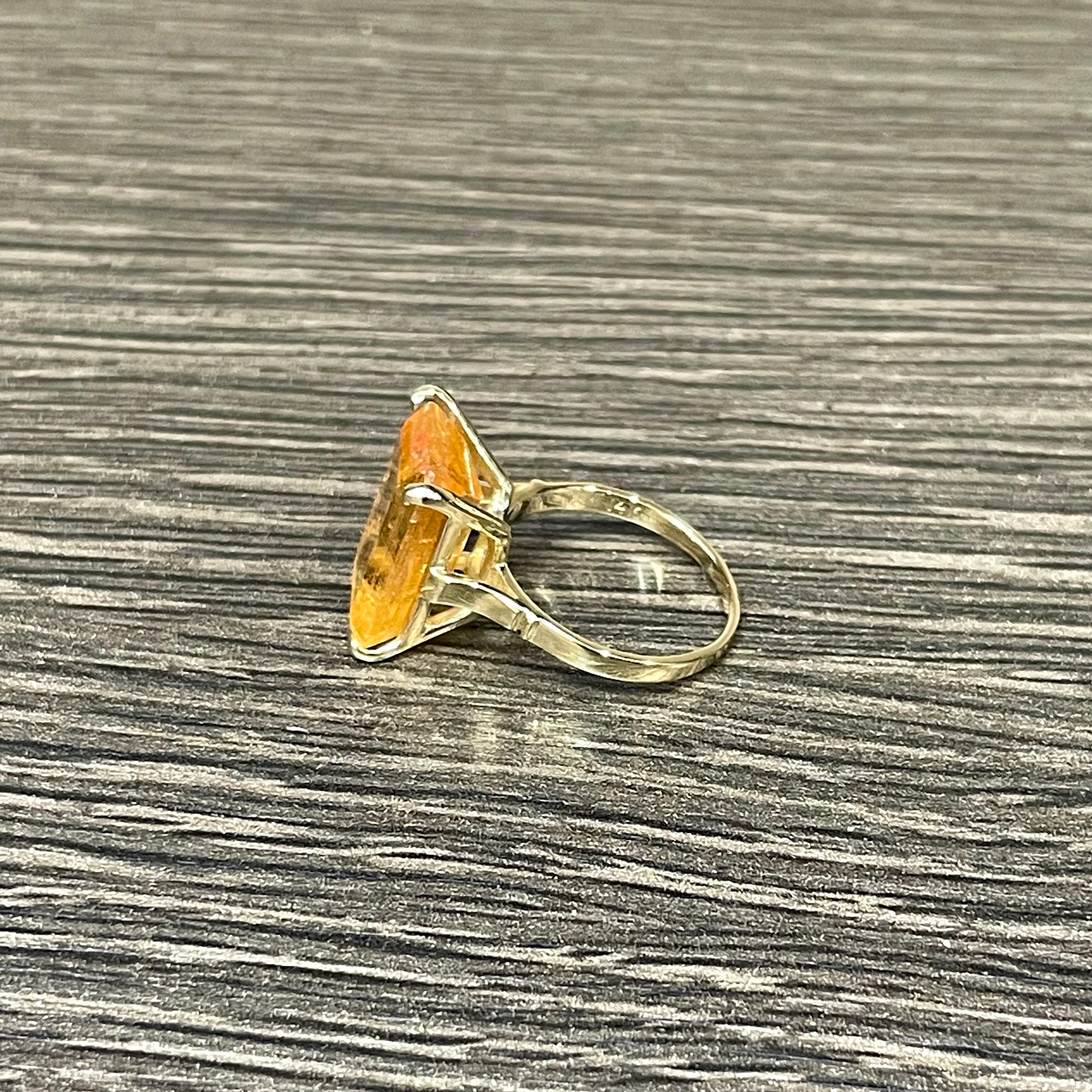 Solid 14K Imperial Topaz Ring Size 5