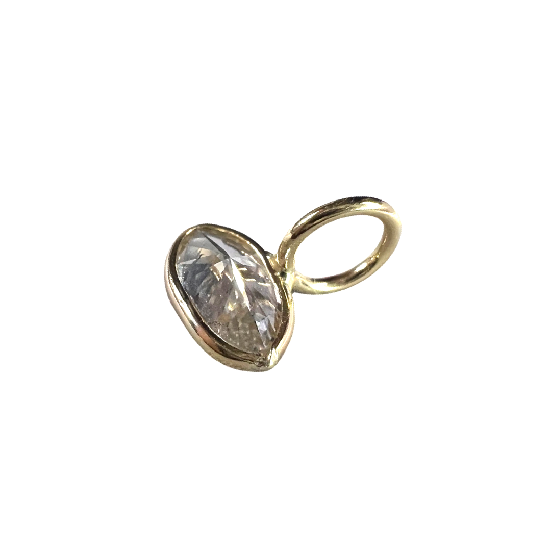 .40ct Oval Diamond Pendant Charm 14K Gold 7.5x6mm