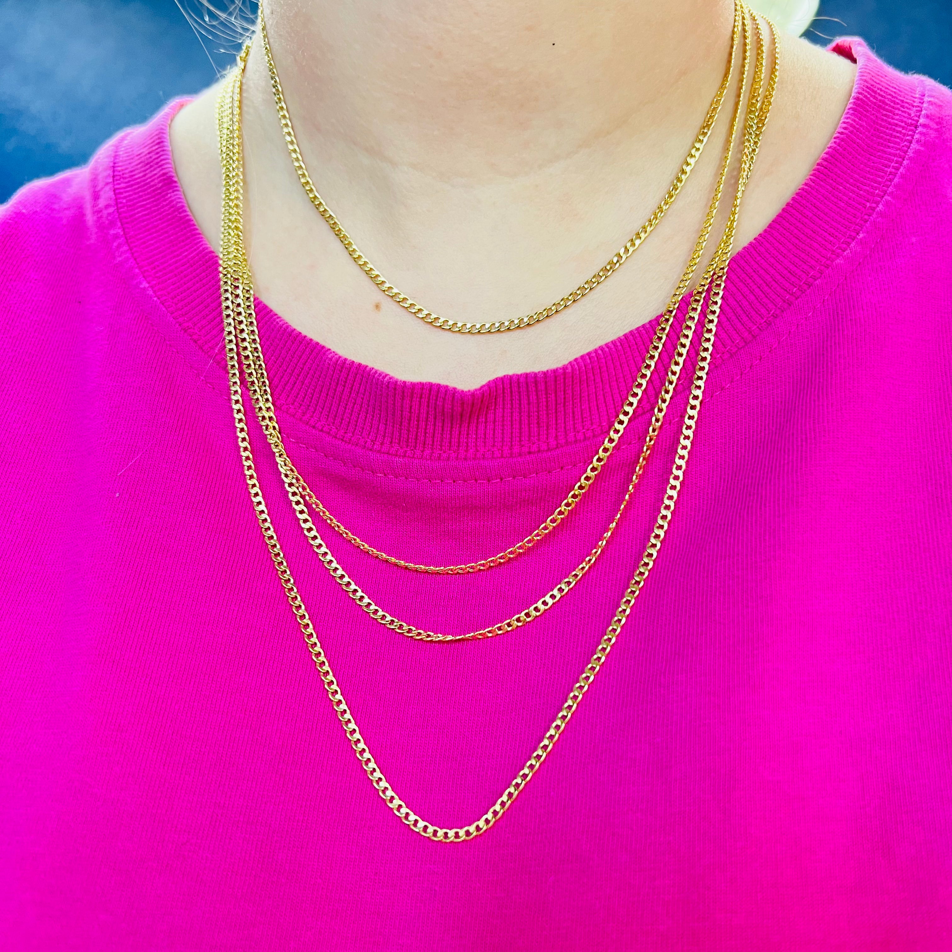 10K Yellow Gold Cuban Link Necklace Chain 2.50mm