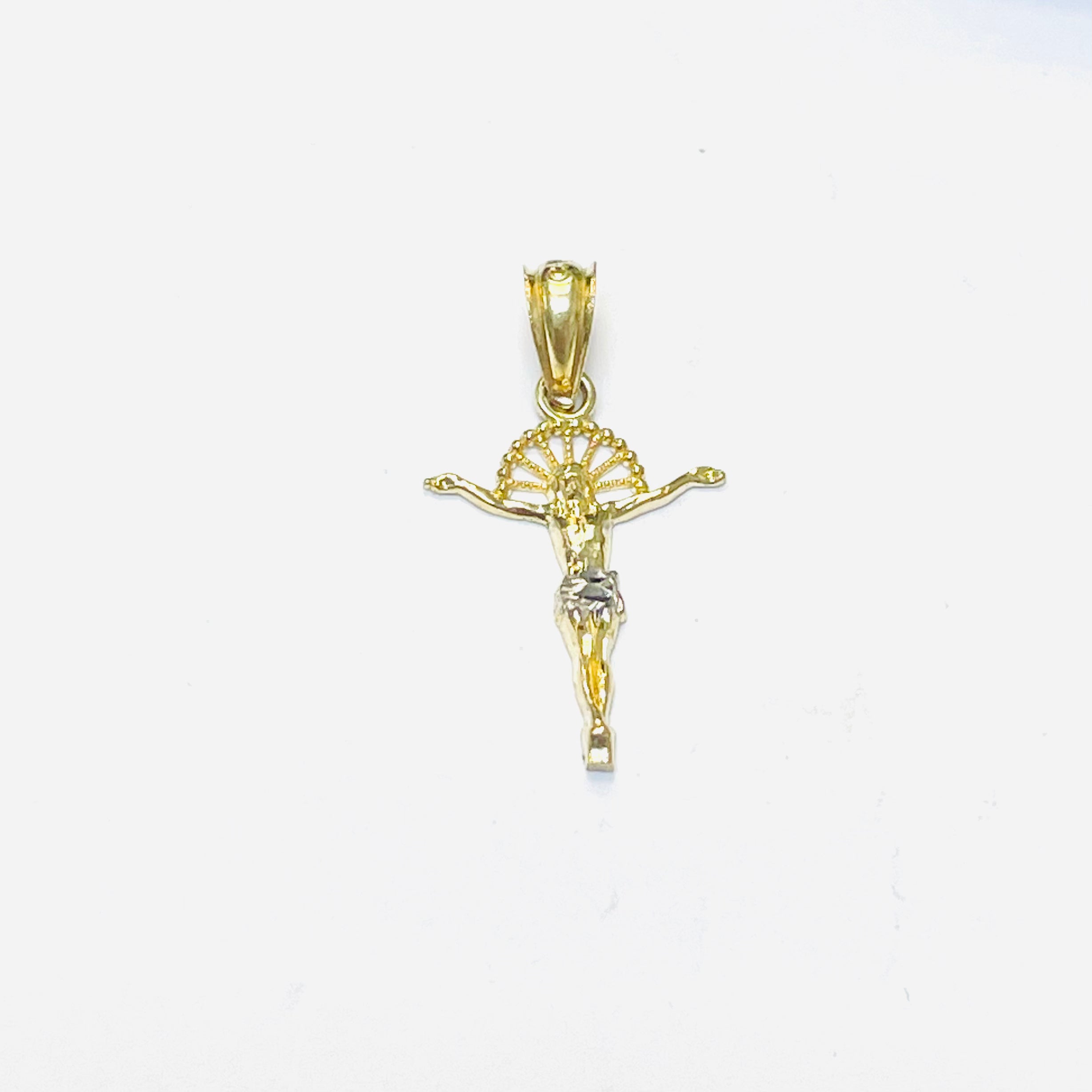 10K Yellow Gold Small Jesus Cross Pendant Charm