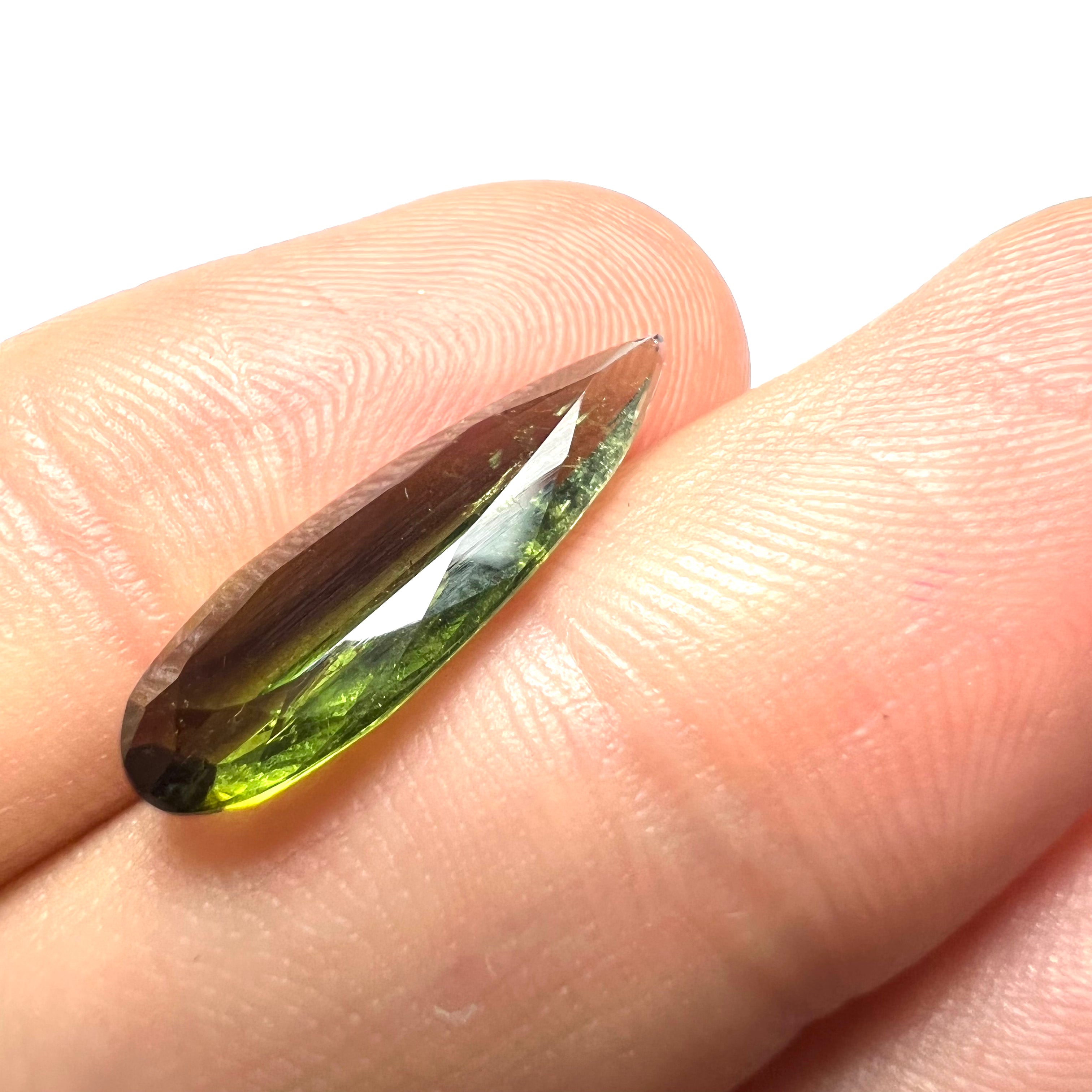 3.5CTW Natural Pear Cut Tourmaline 20x7x4mm Earth mined Gemstone