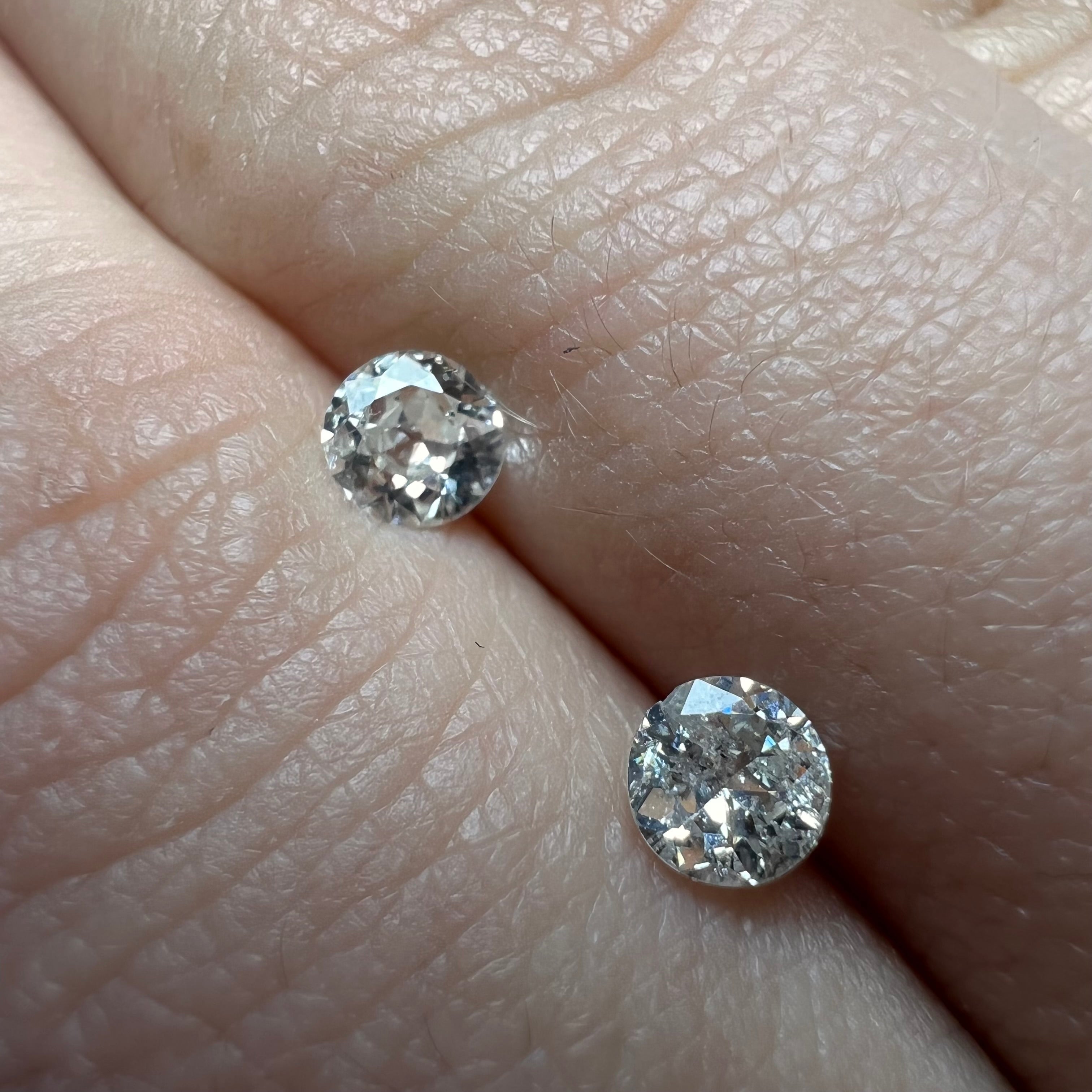 .58CTW Old Mine Cut Diamond J Color I1 4.30mm Natural Earth mined