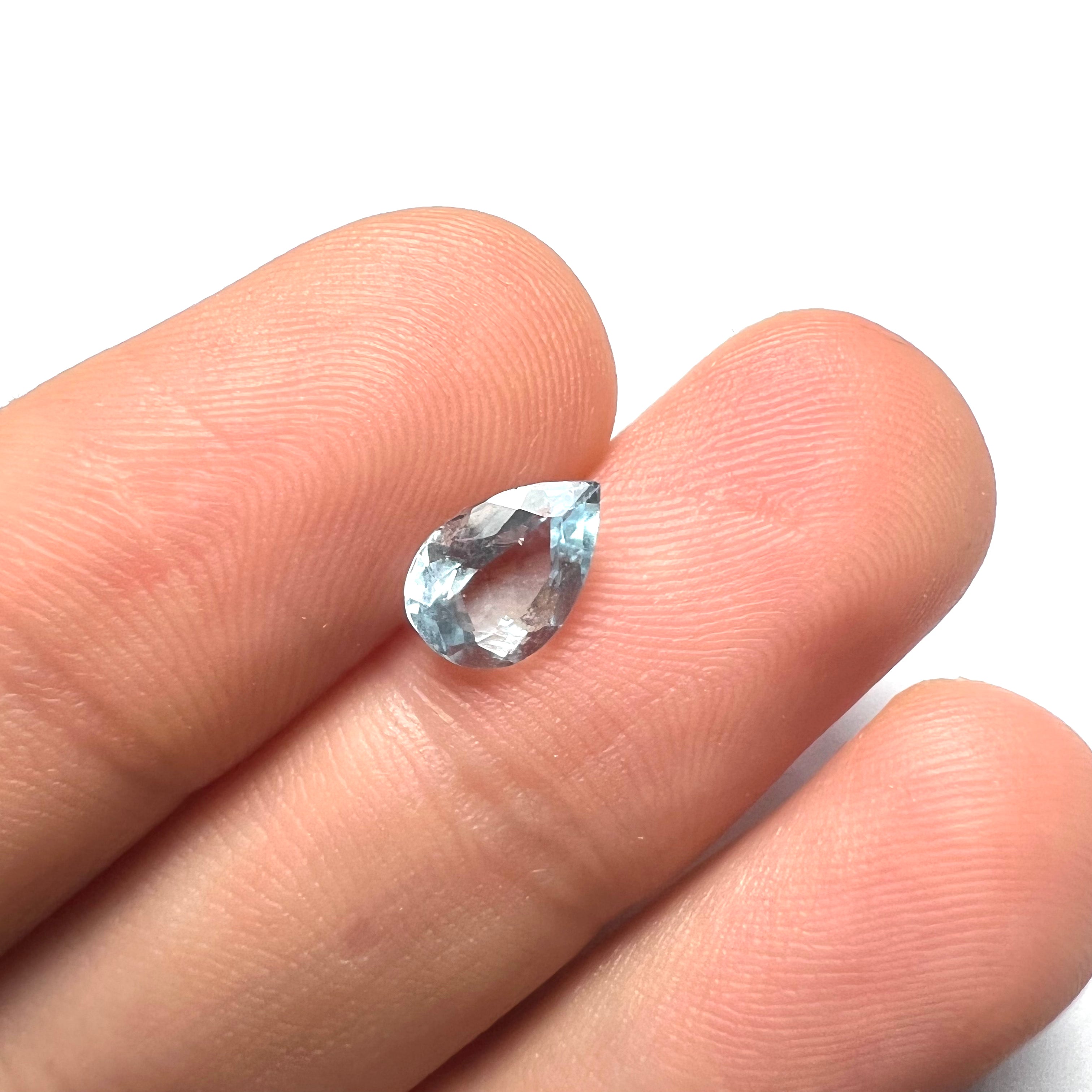 1.08CTW Loose Natural Aquamarine 9x6x4mm Earth mined Gemstone