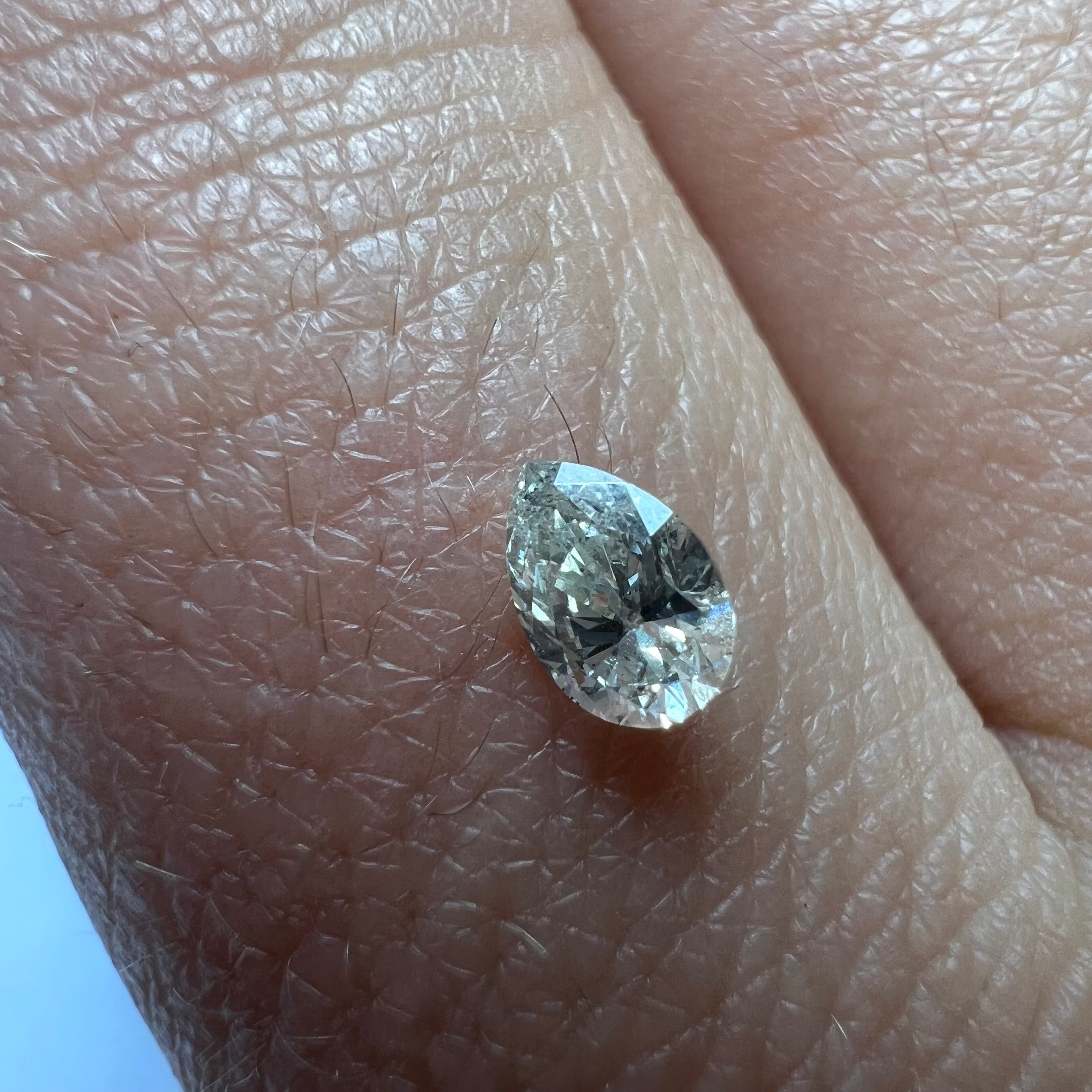 .28CT Pear Shape Cut Diamond K I1 5.07x3.53x2.41mm Natural Earth mined