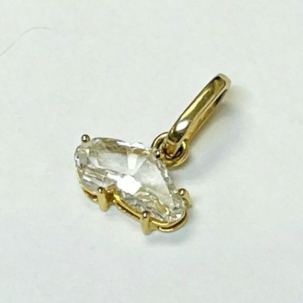 .96CT Natural Horse Head Cut Diamond Pendant G/H SI1 18K Yellow Gold