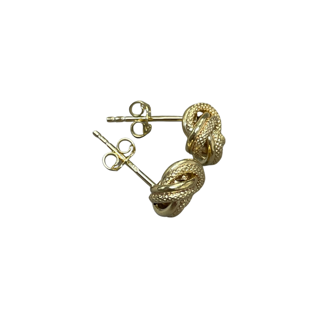 8mm 10K Yellow Gold Knot Earrings