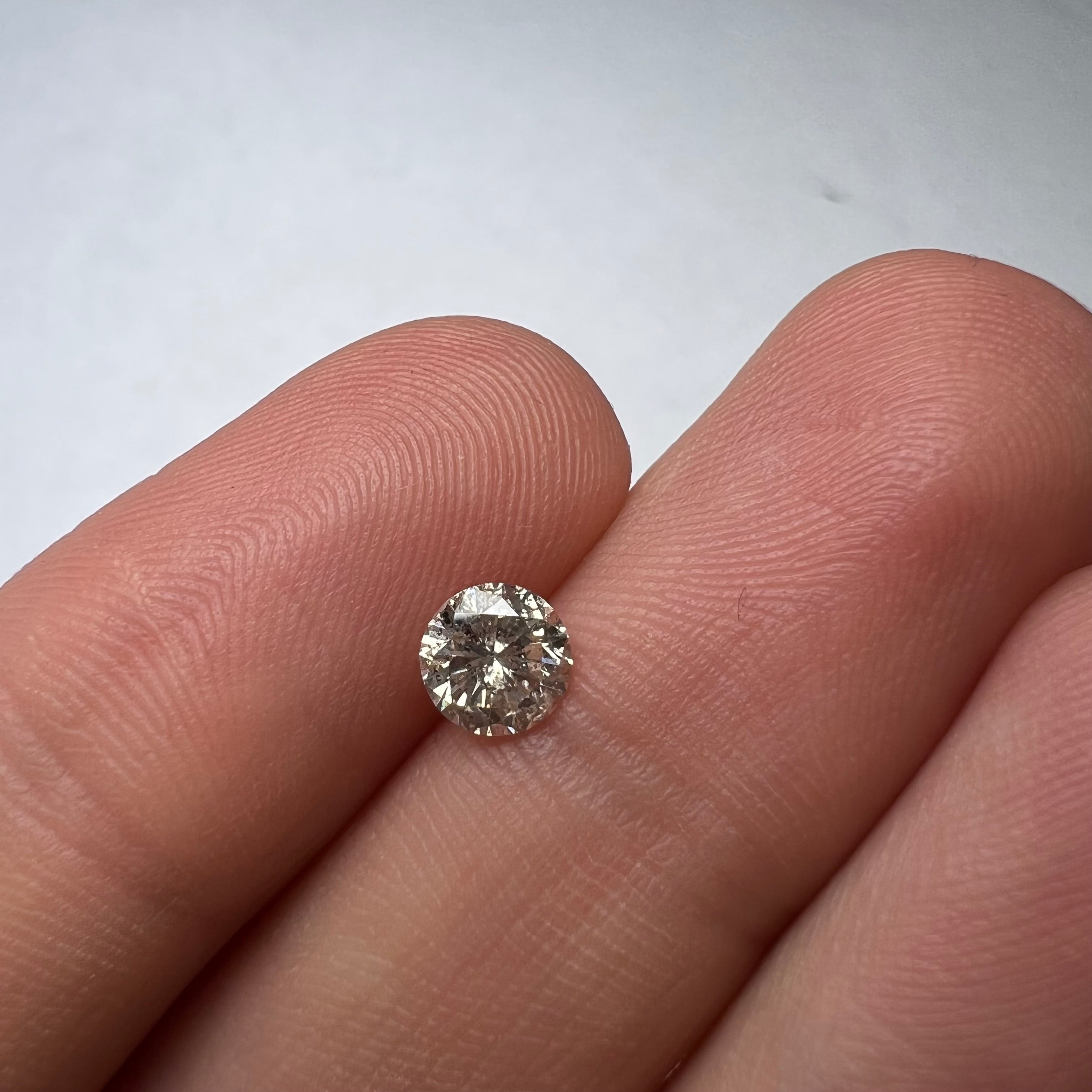 .30CT Brilliant Round Diamond Light Champagne I1 5.35x3.33mm Natural Earth mined