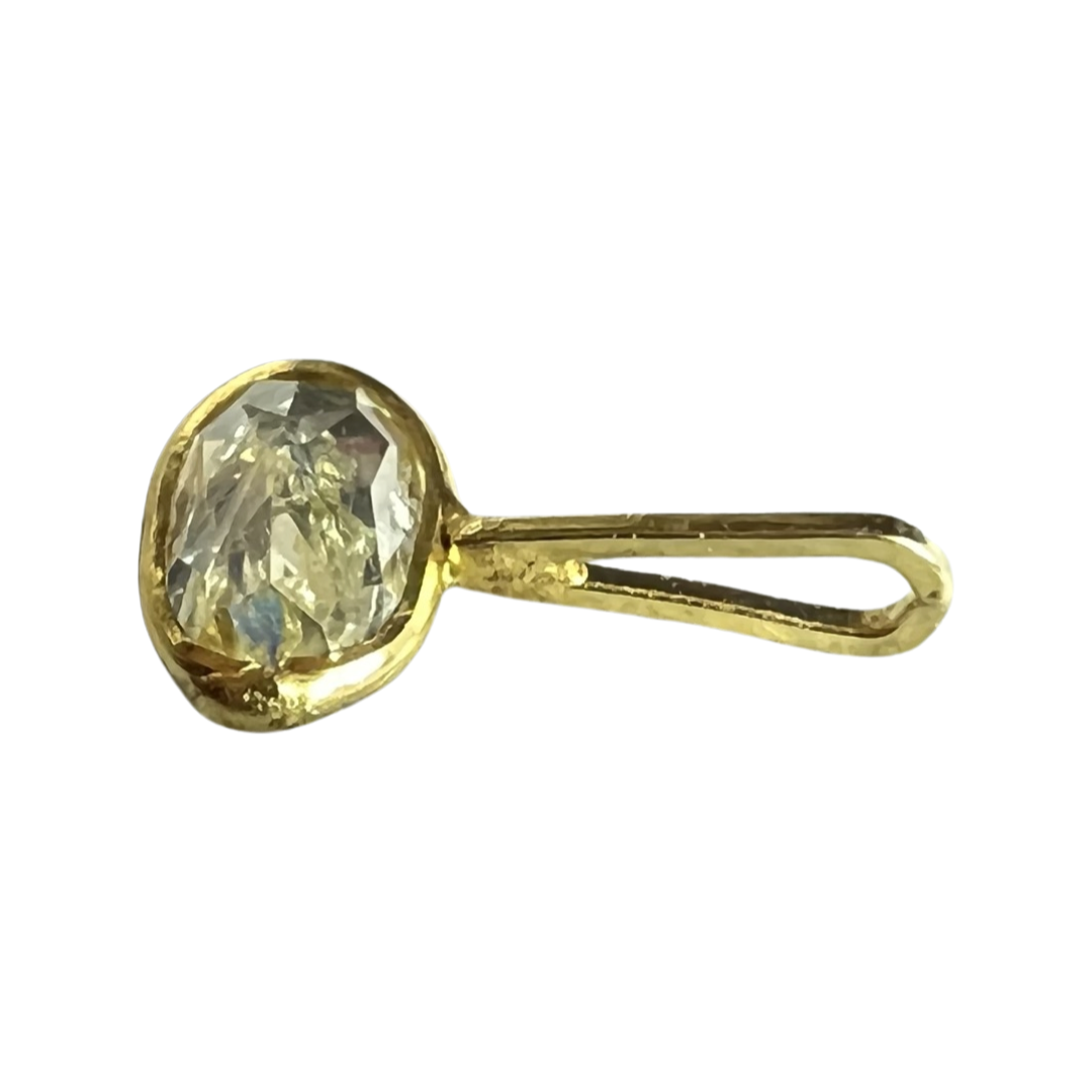 .19CT East West Oval Canary Yellow Diamond Pendant Charm