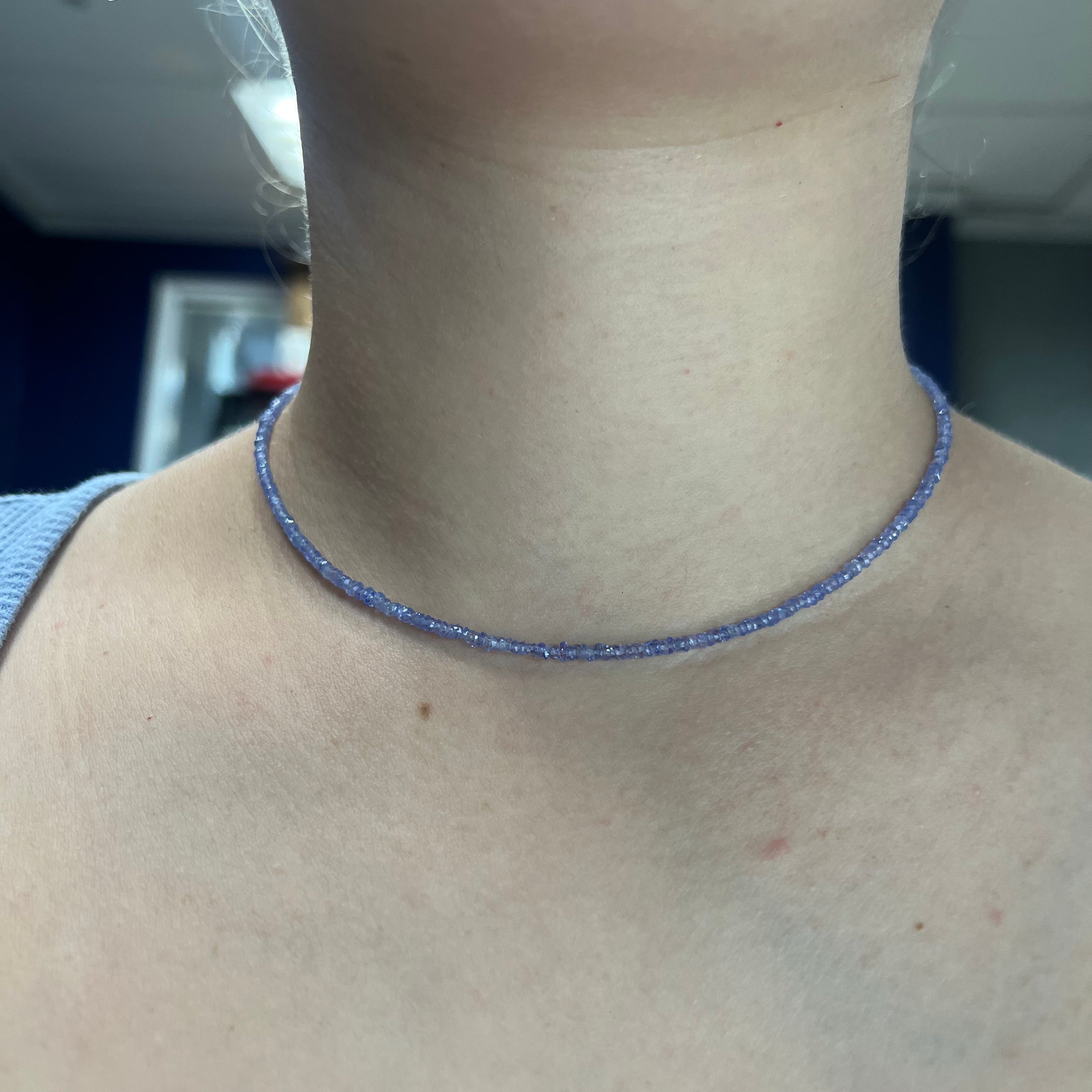 Briolette Tanzanite Necklace 16.5" 14K Yellow Gold Necklace