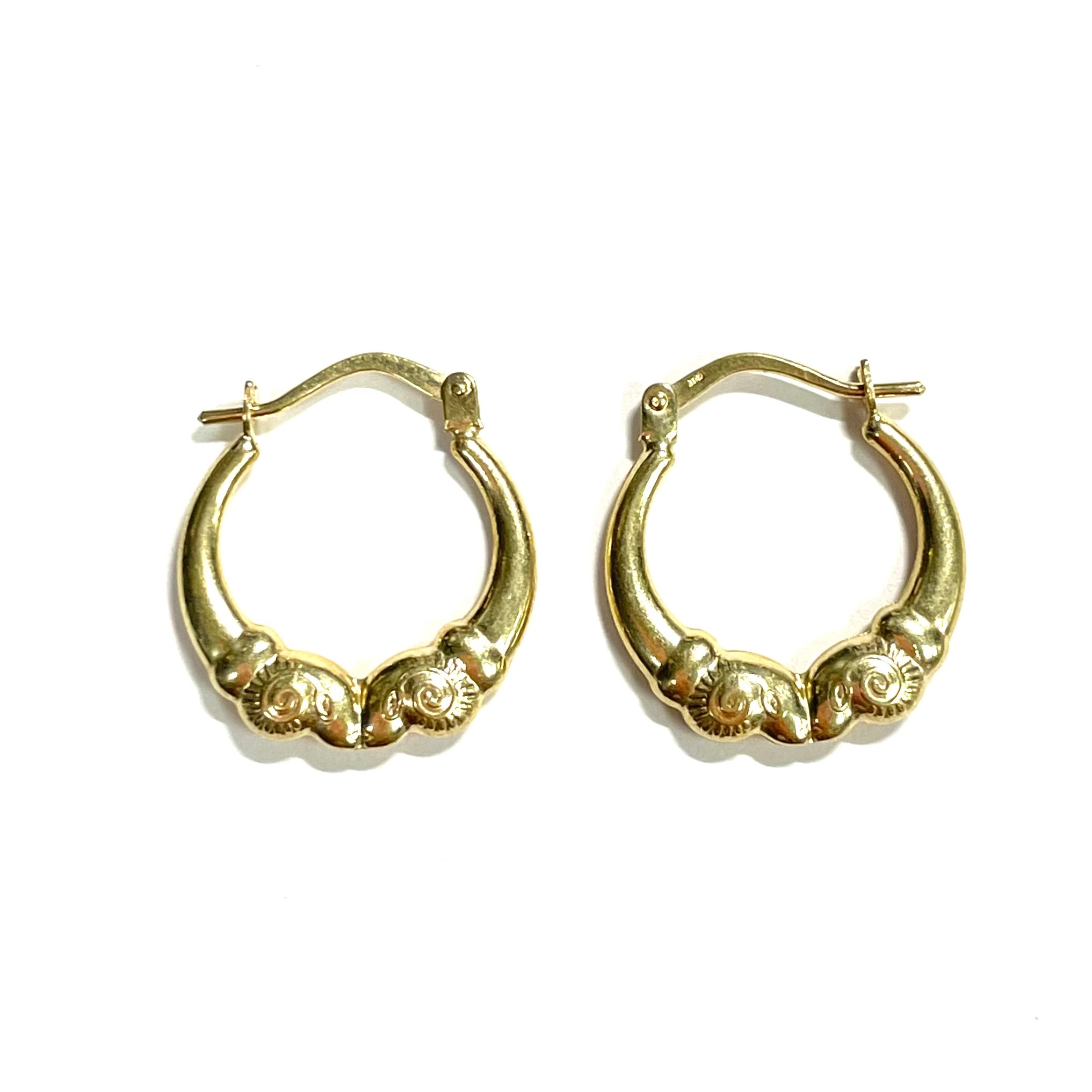 Solid 10K Yellow Gold Gold Ram Hoops