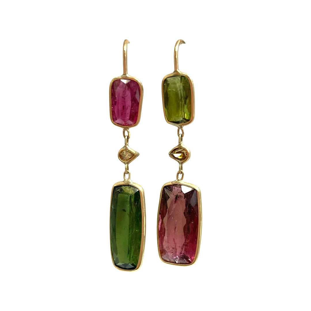 Tourmaline Diamond Earrings