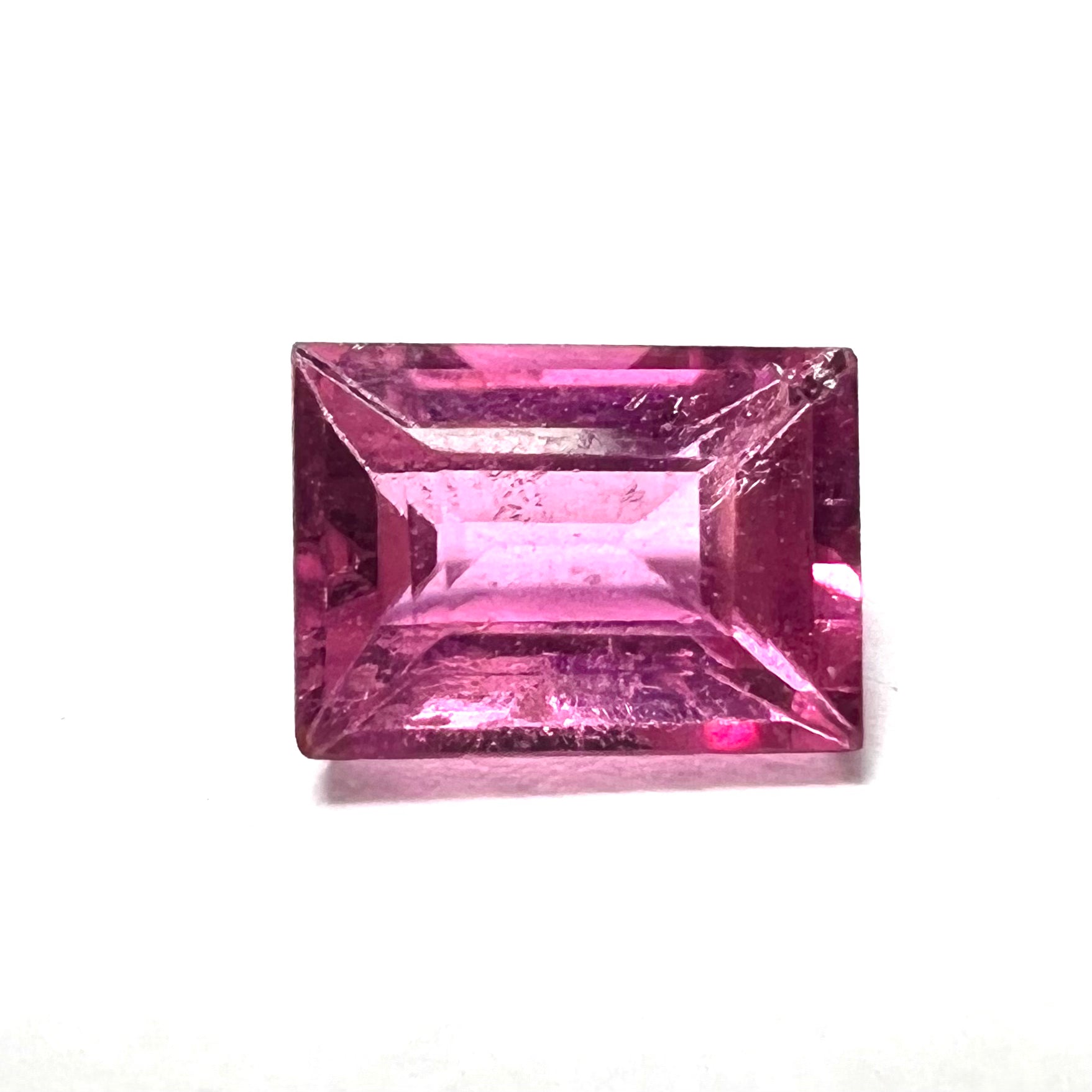 .73CT Natural Pink Rectangle Tourmaline 7x4x2.7mm Earth mined Gemstone