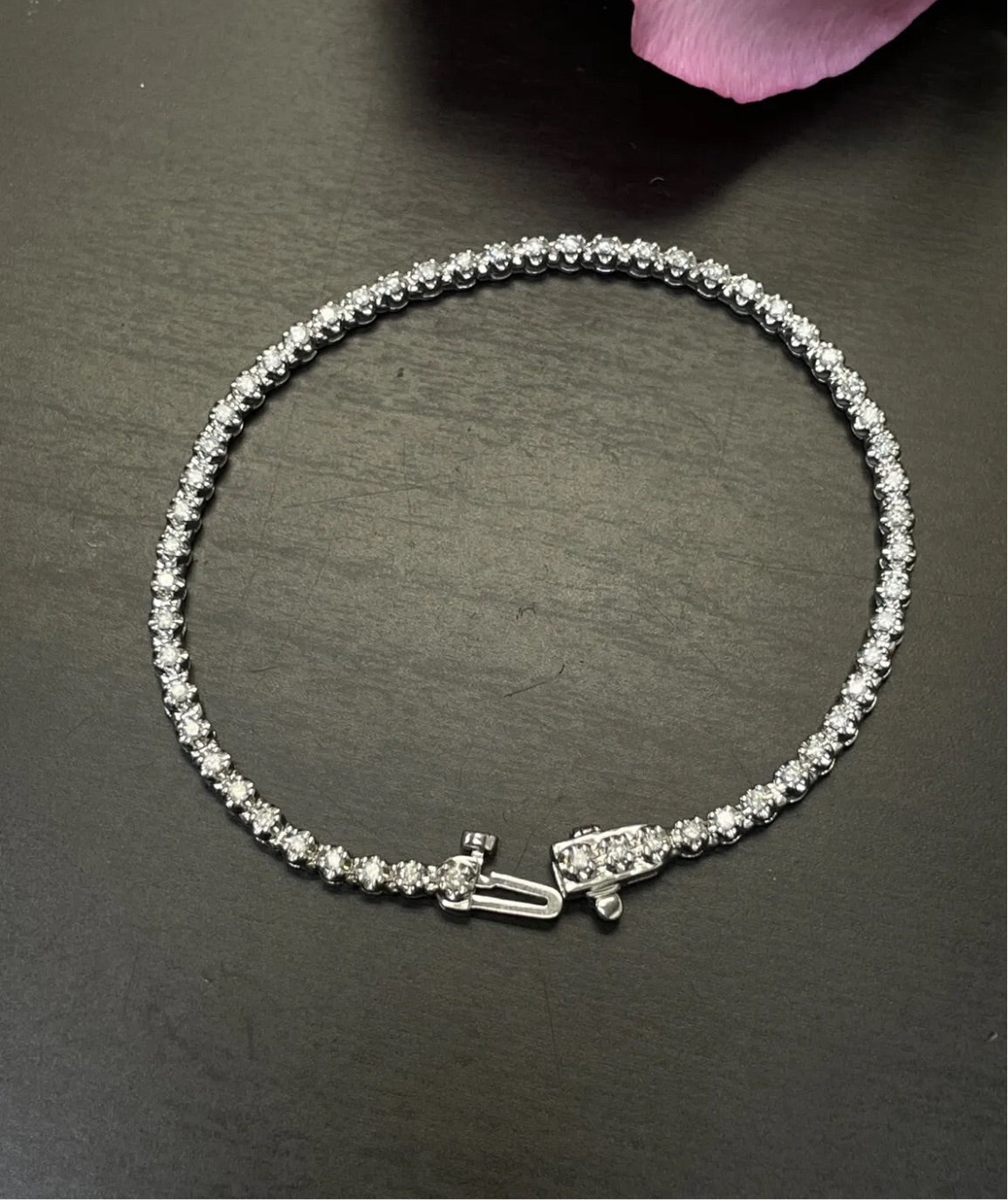 1CT Classic Diamond Tennis Bracelet Solid 10K White Gold 7”