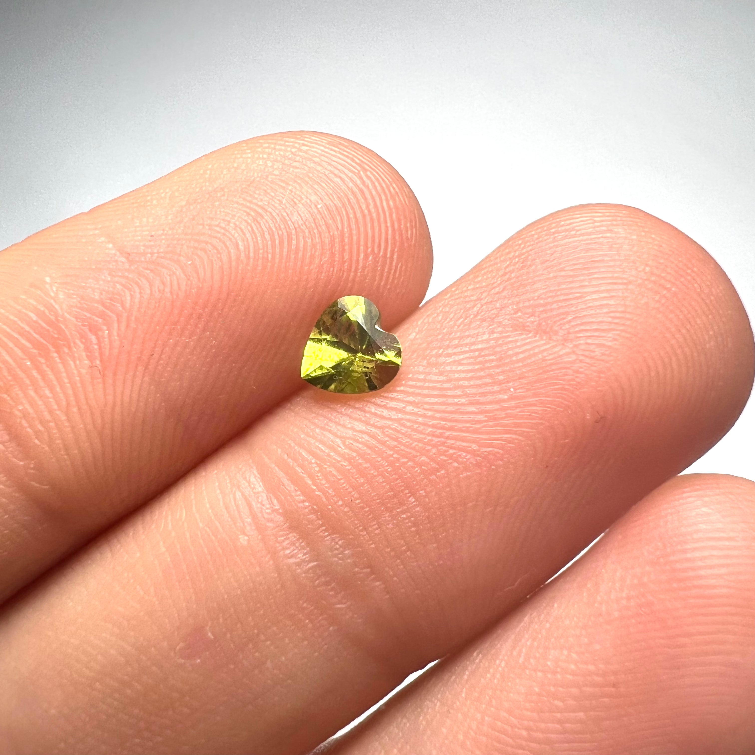 .44CT Loose Natural Heart Cut Peridot 5.2x5x3mm Earth mined Gemstone