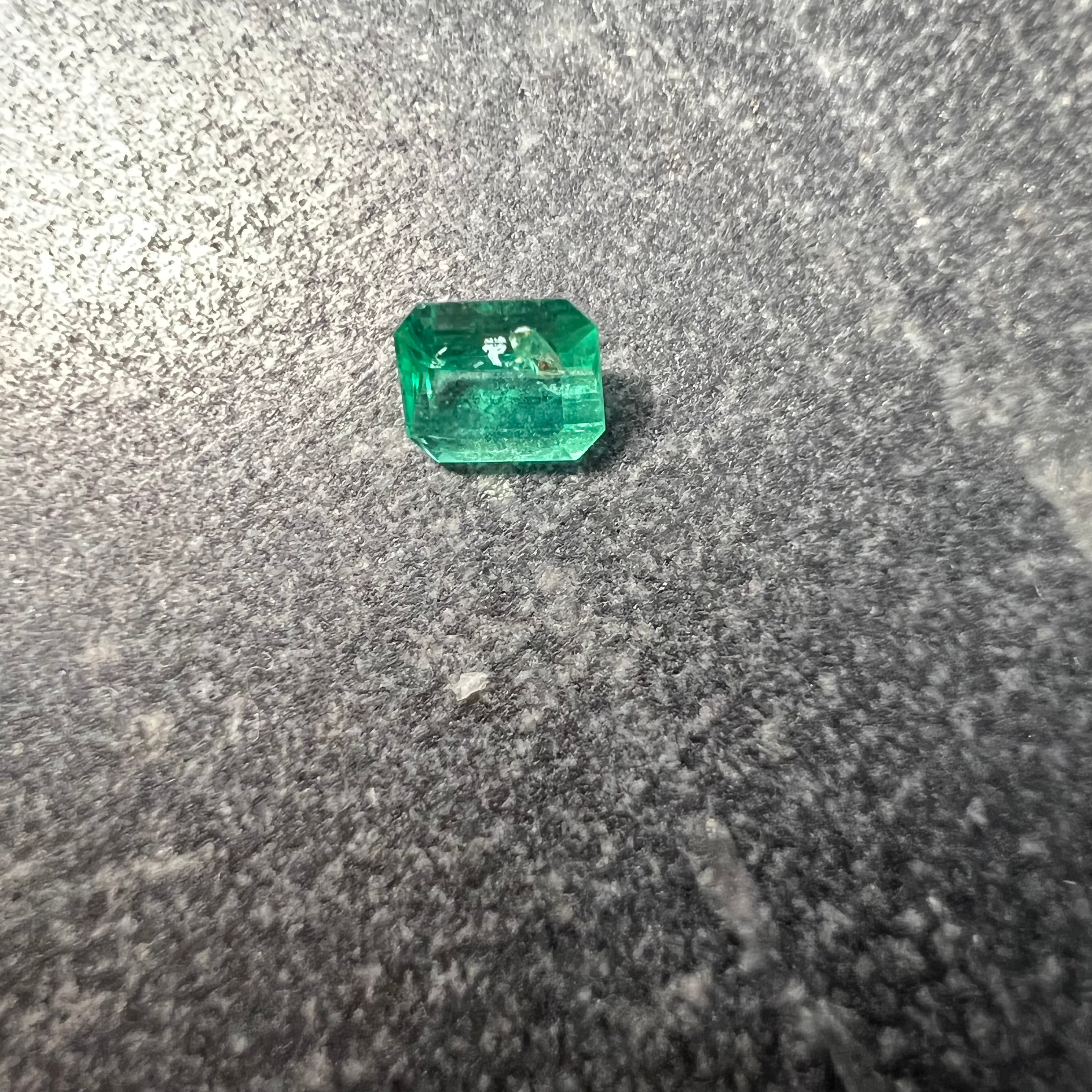 .23CT Loose Natural Colombian Emerald Cut 4.26x3.50x1.88mm Earth mined Gemstone