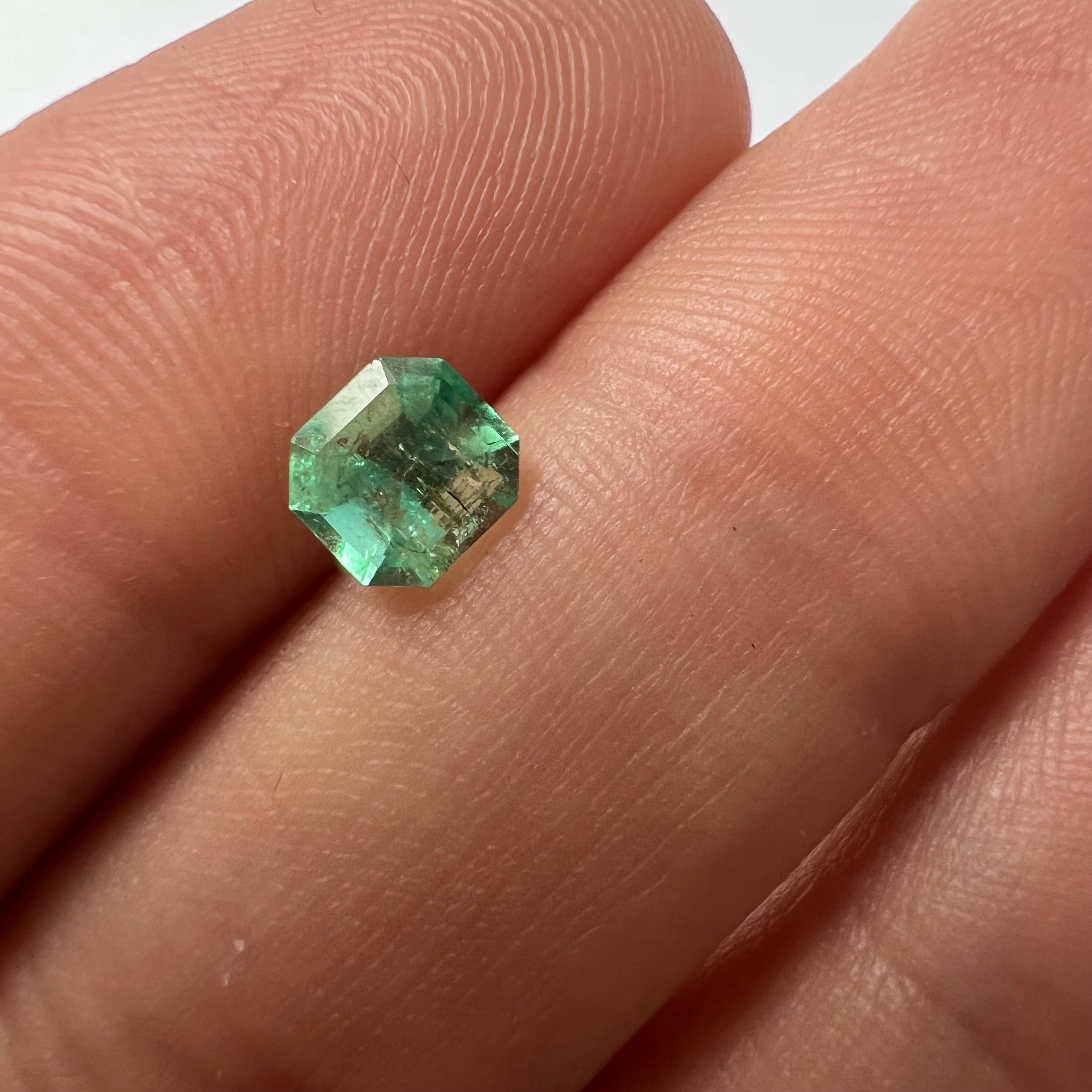 .61CT Loose Natural Colombian Emerald Radiant Cut 5.52x5.13x3.73mm Earth mined G