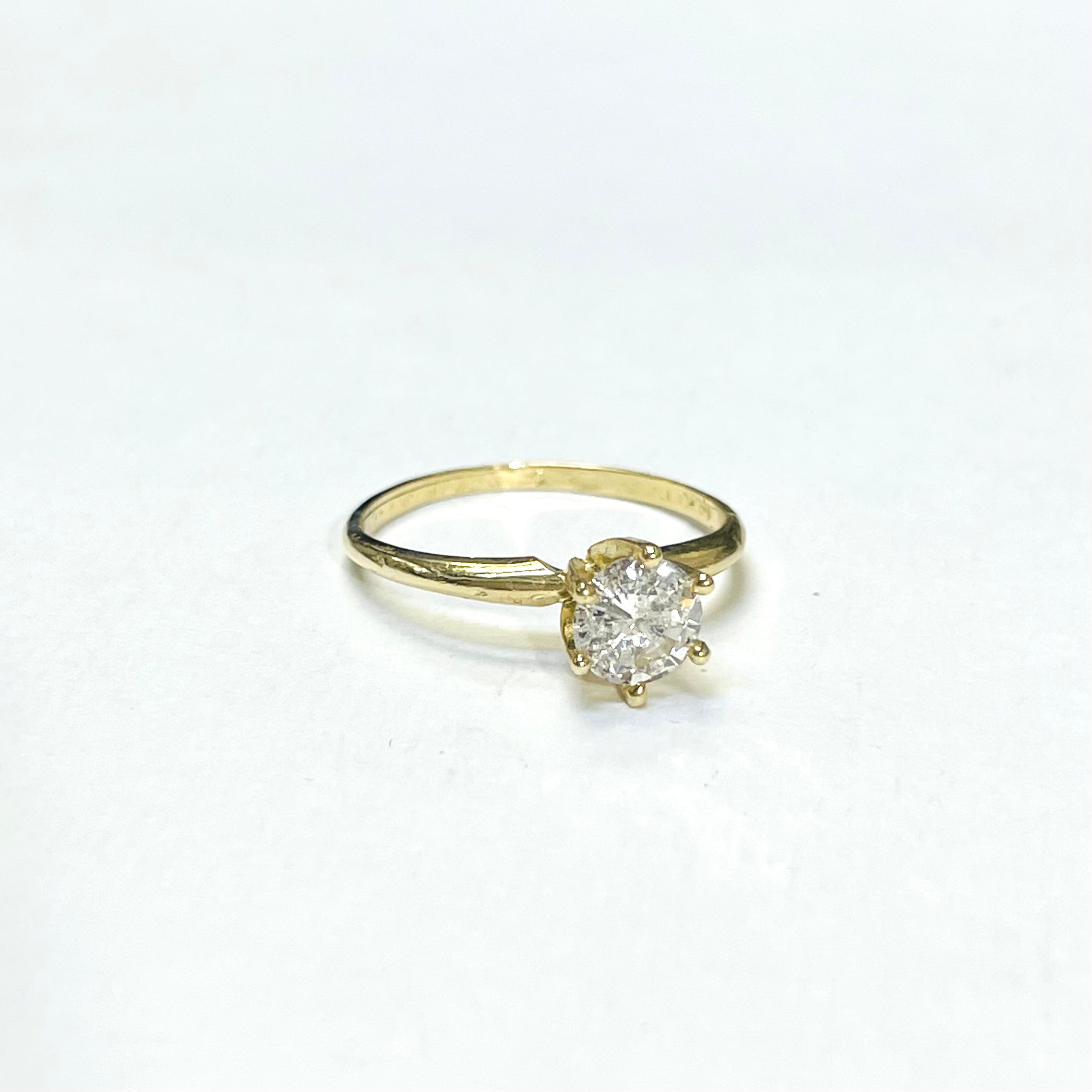 .83CT SI1 H Diamond Solitaire Ring in 14k Yellow Gold Engagement Size 7.75