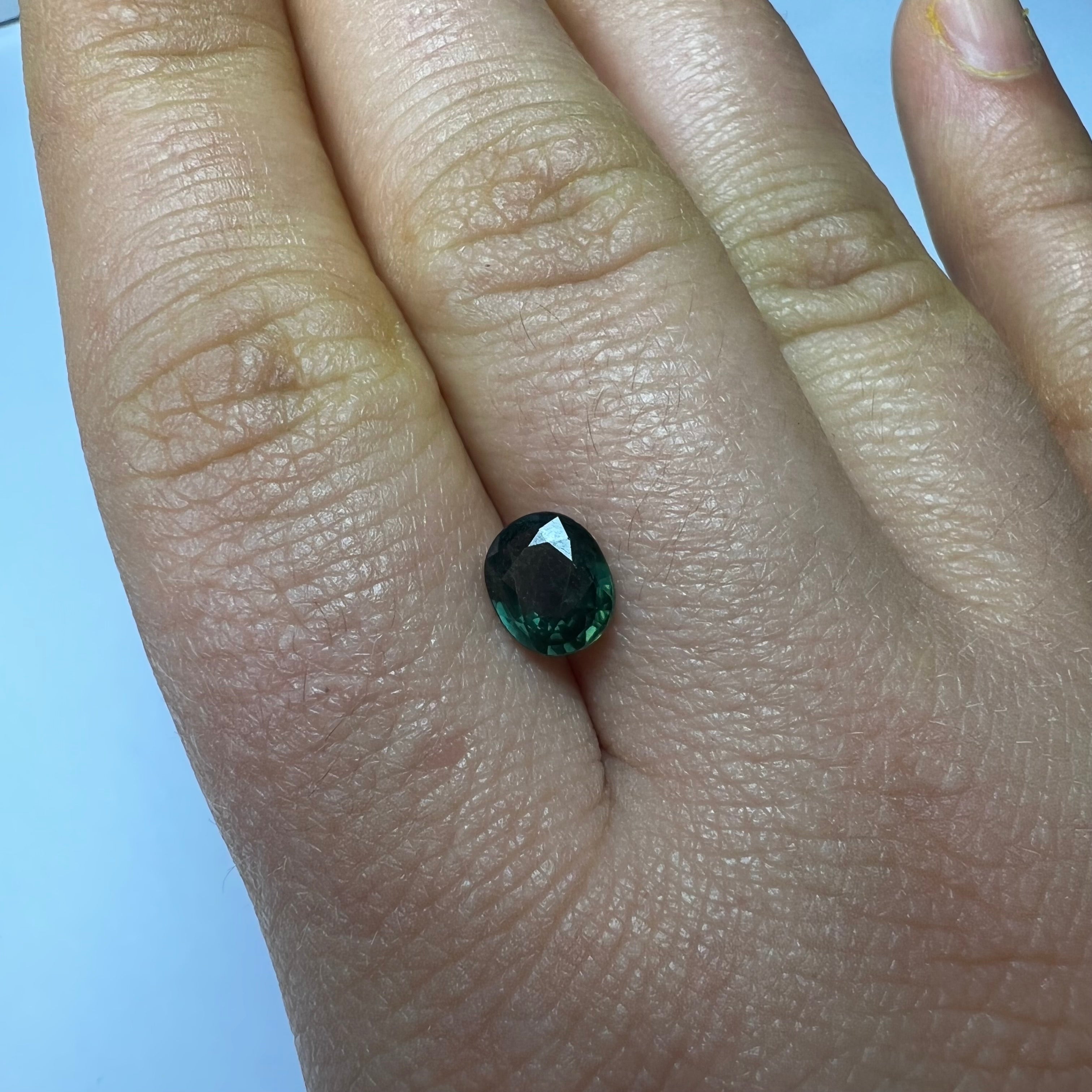 1.43CTW Loose Greenish Blue Oval Sapphire 7.40x6.20x3.25mm Earth mined Gemstone