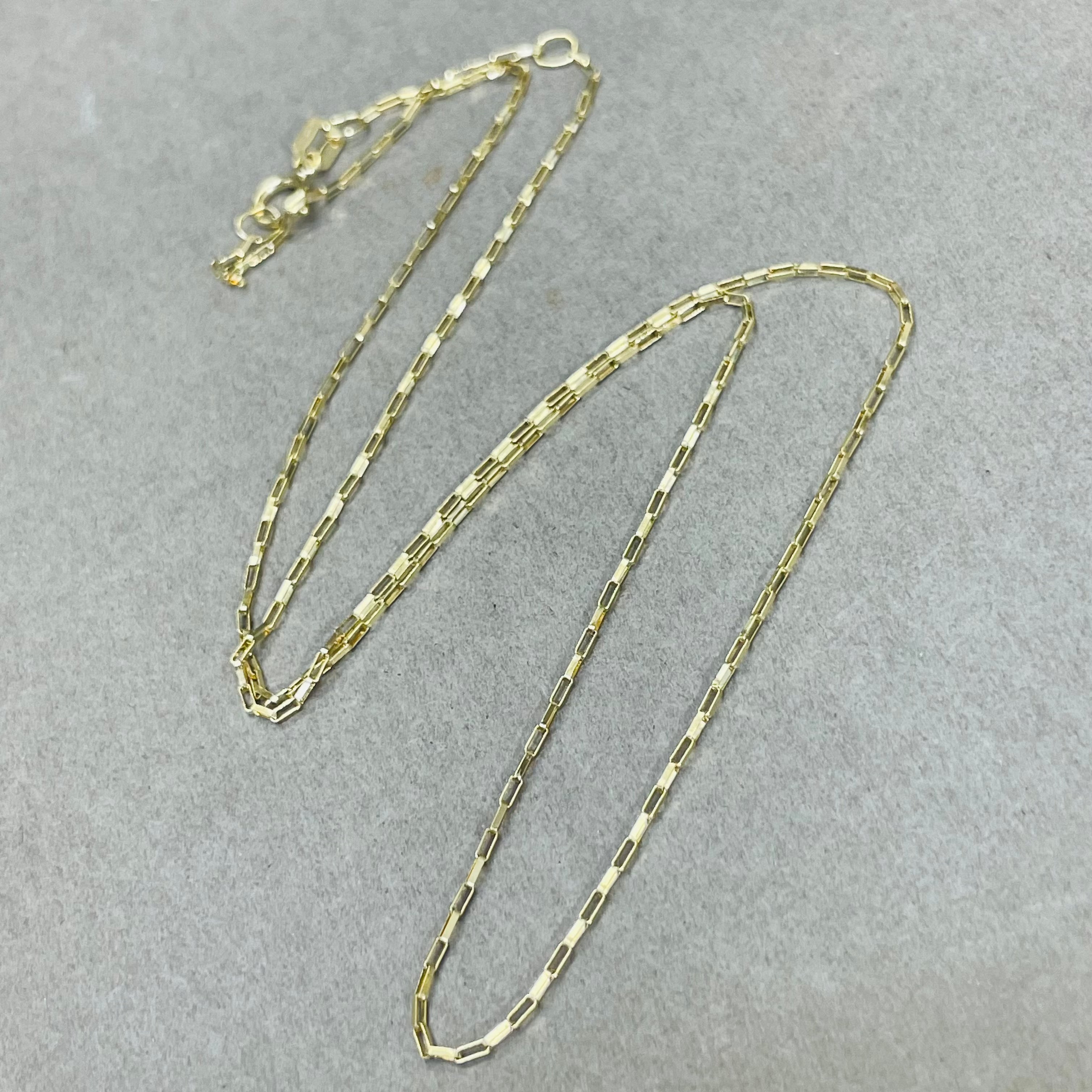 16-18" 1mm 14K Yellow Gold Paperclip Link Chain
