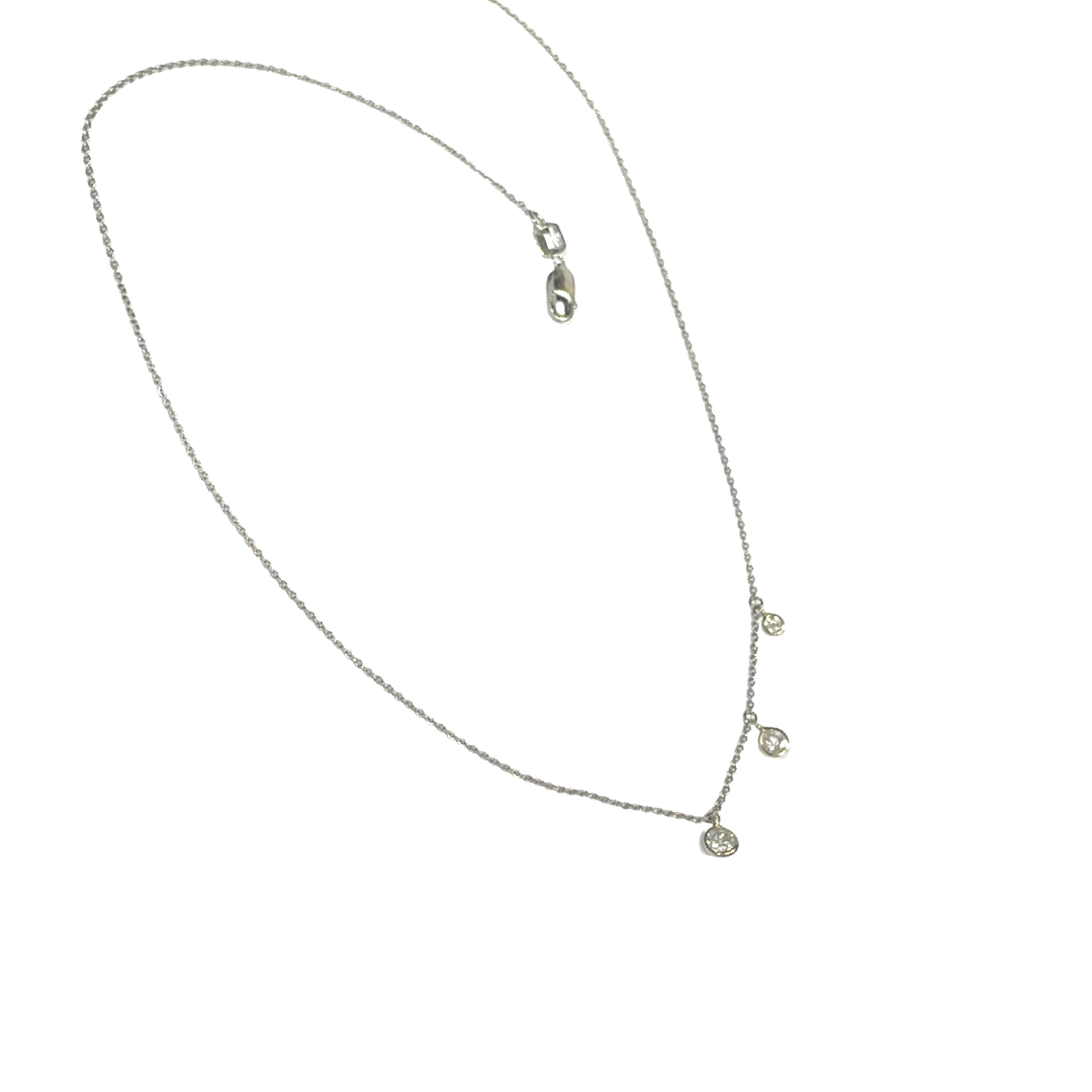 .40CT Diamond Dangle 14k White Gold Necklace