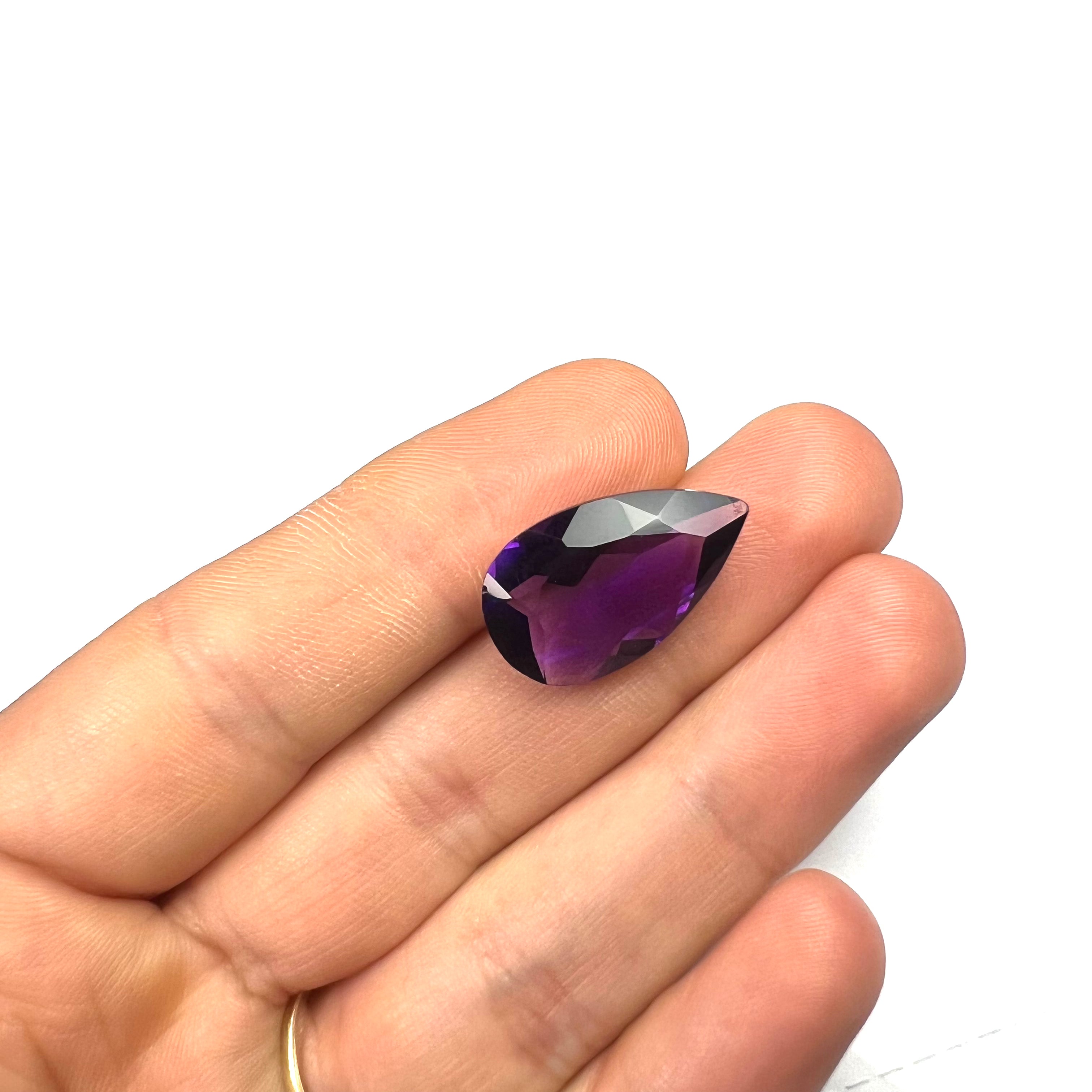 10.6CTW Loose Natural Pear Cut Amethyst 22x12x7mm Earth mined Gemstone