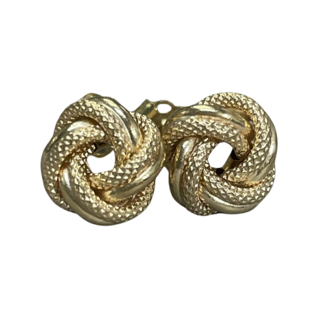 8mm 10K Yellow Gold Knot Earrings