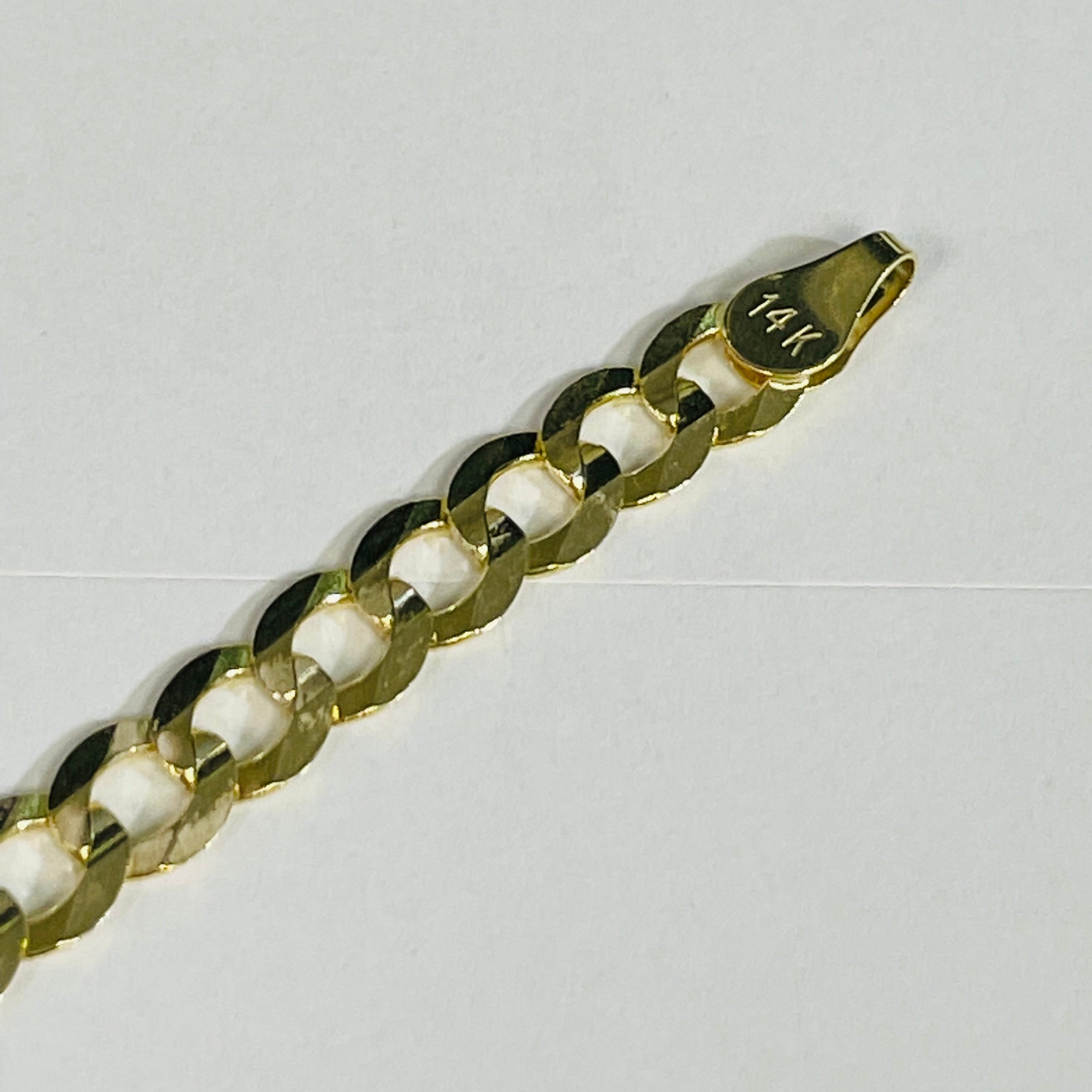 14K Yellow Gold 6mm 8" Curb Link Bracelet